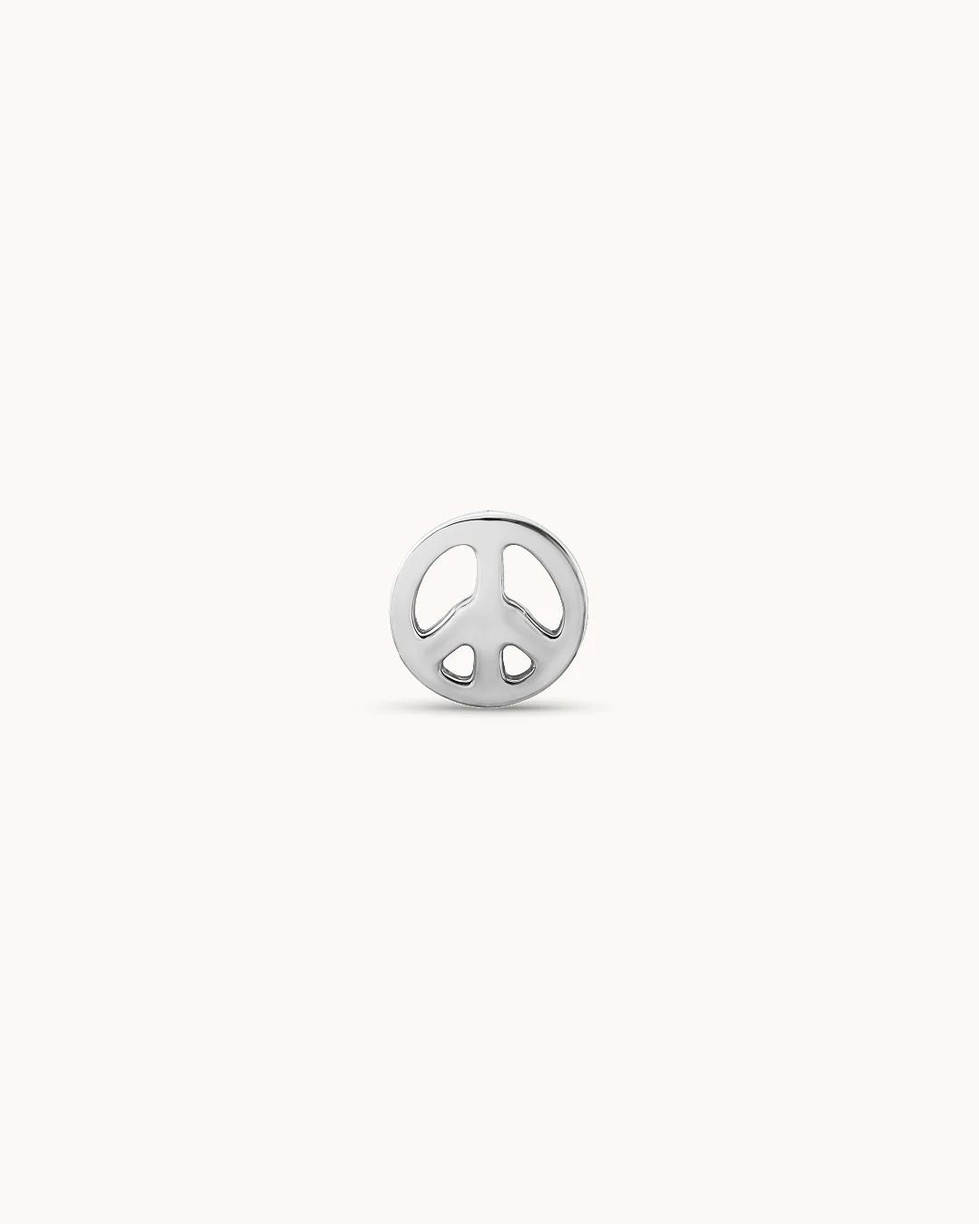 Peace Sign Piercing Stud In Platinum - Image 2