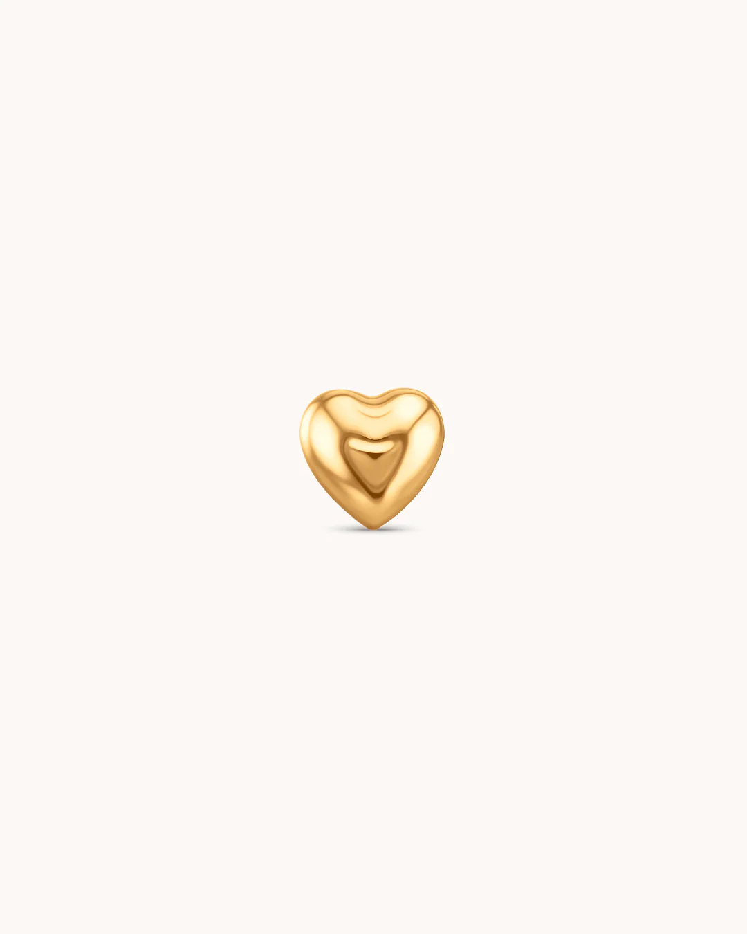 3D Heart Piercing Stud In Gold - Image 2