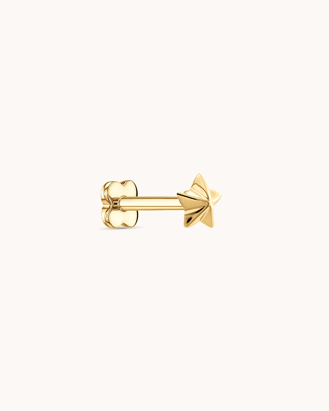 3D Star Piercing Stud In Gold
