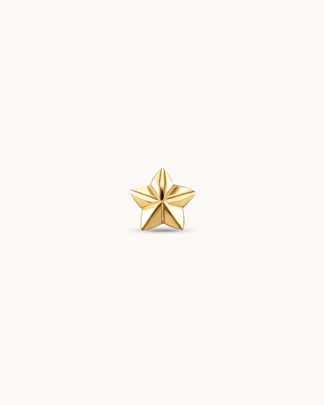3D Star Piercing Stud In Gold - Image 2