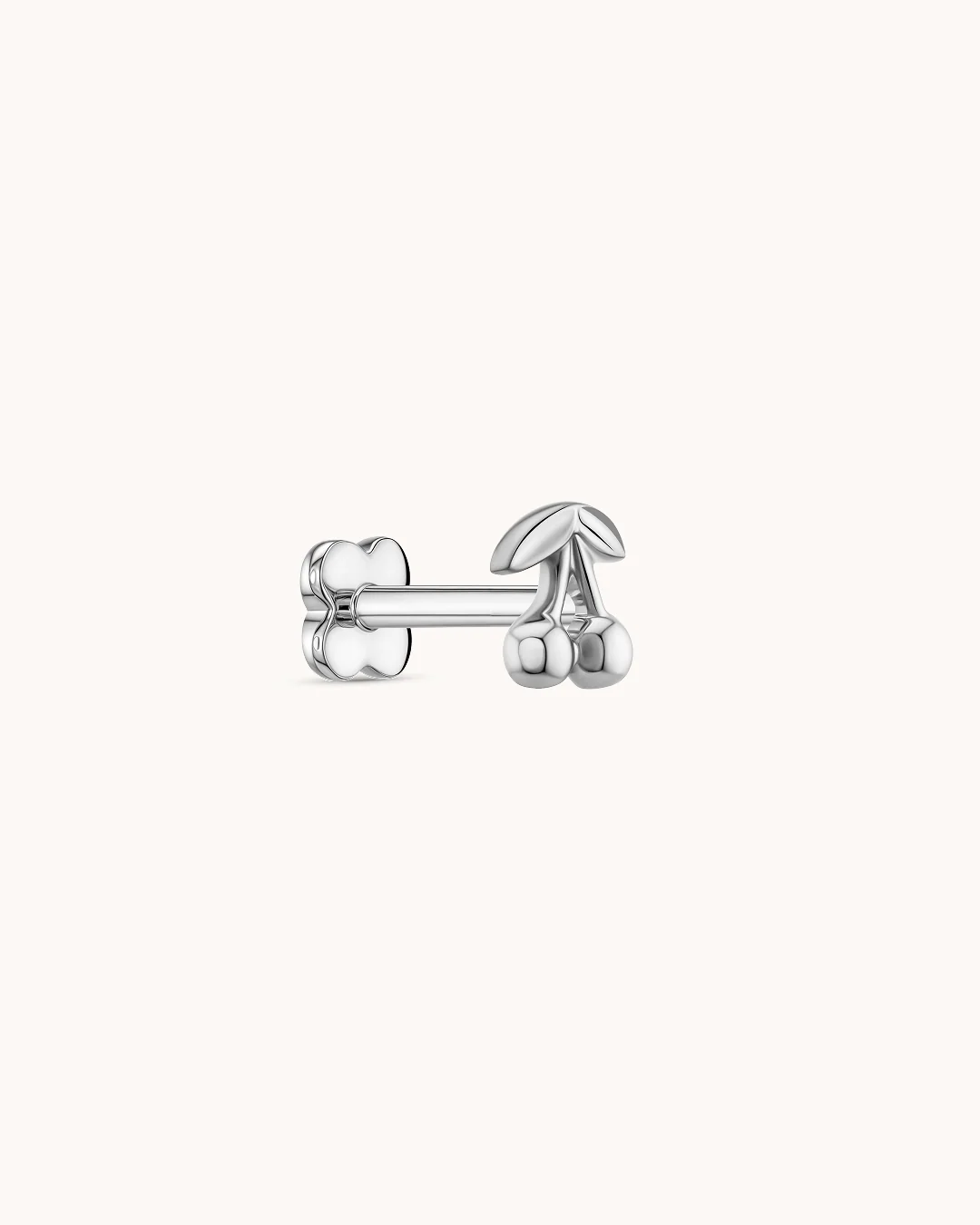 Cherry Piercing Stud In Platinum