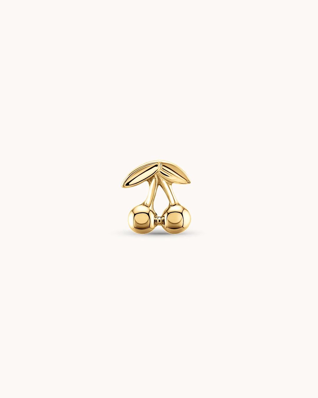 Cherry Piercing Stud In Gold - Image 2