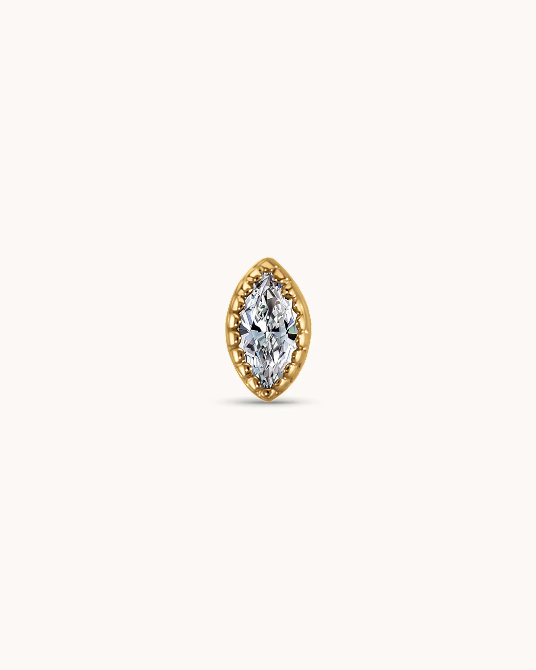 14K Gold Topaz Eye Cluster Piercing Stud - Image 2