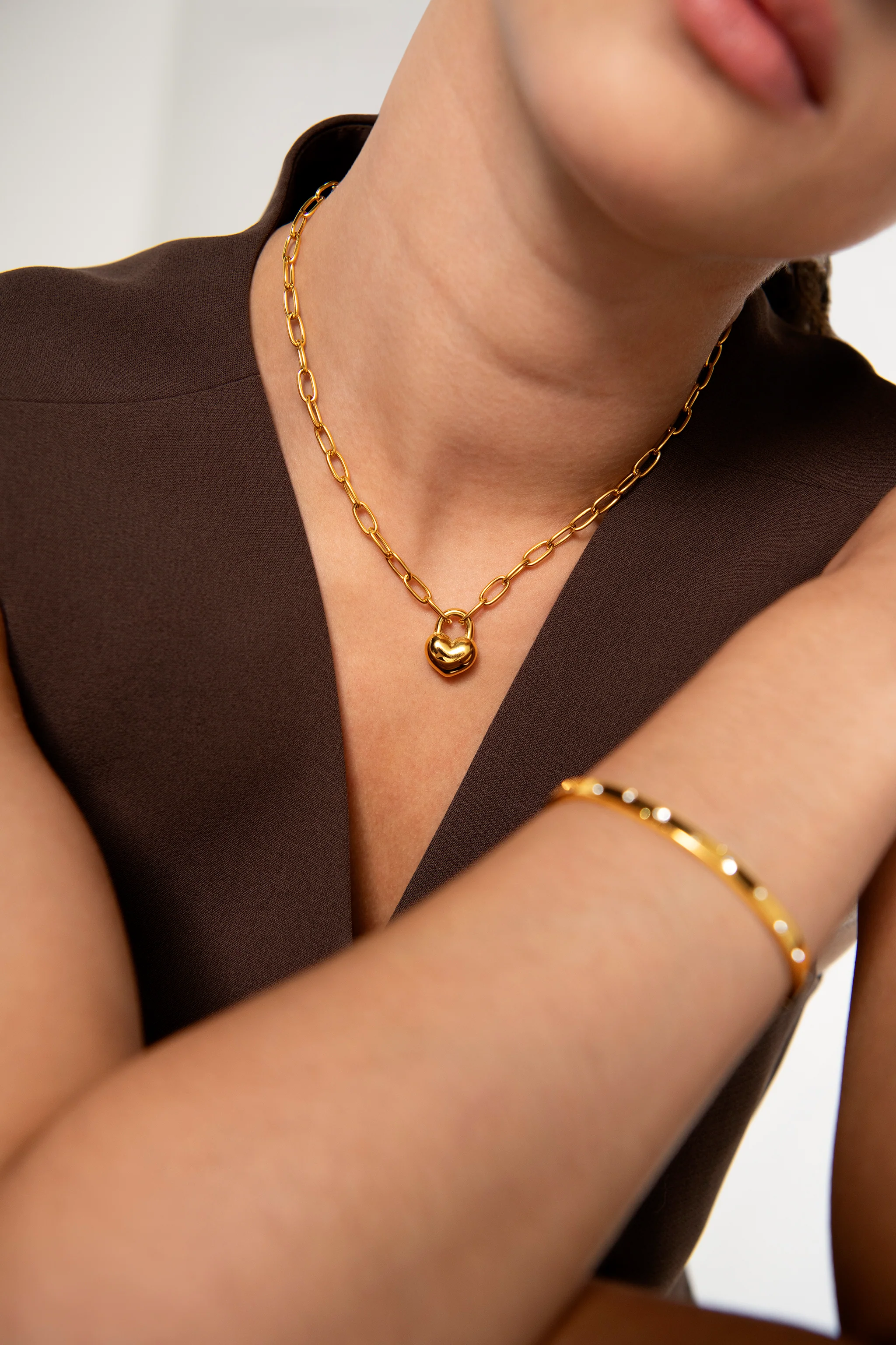 Chubby Heart Chain Necklace - Image 5