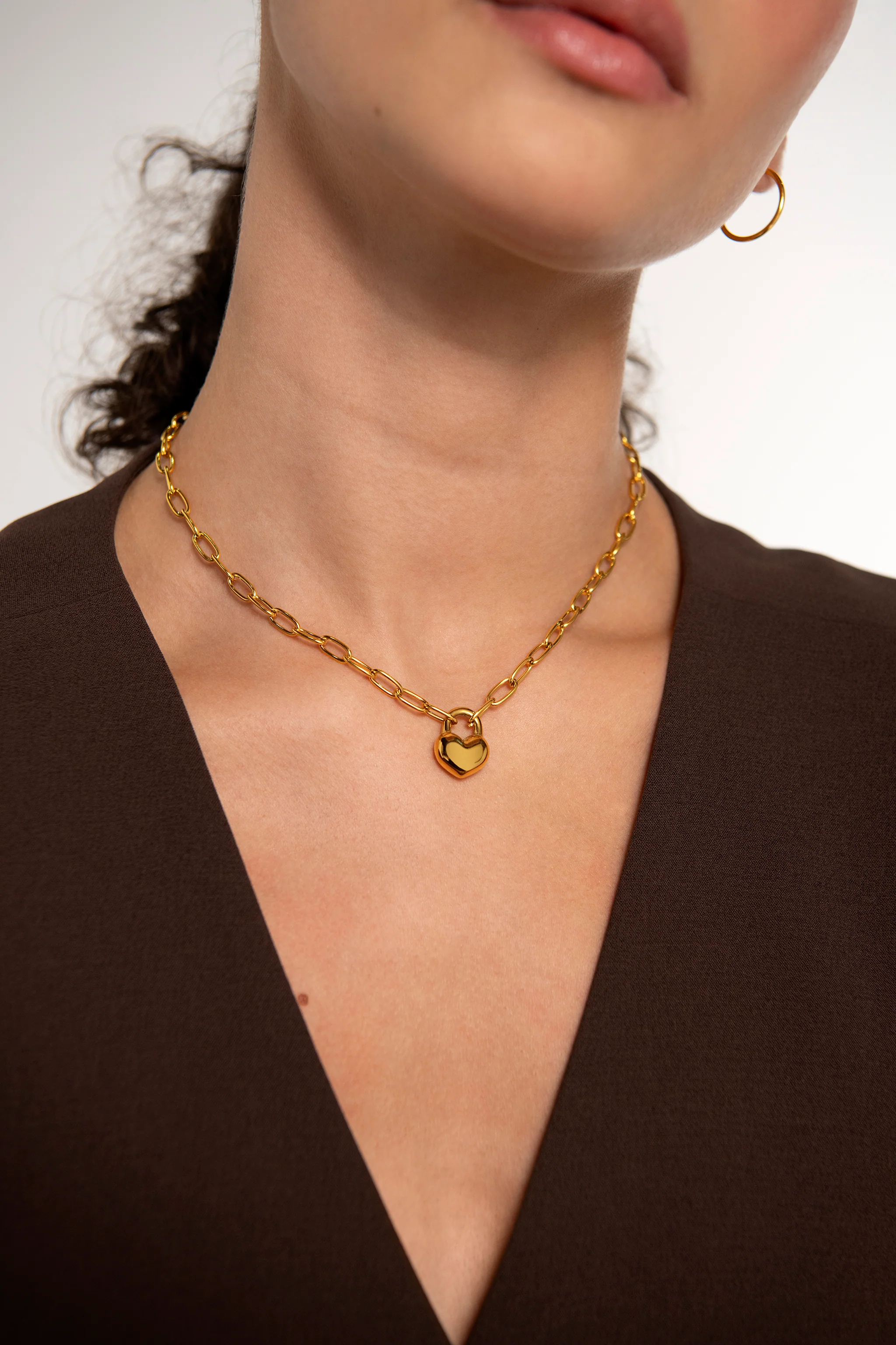 Chubby Heart Chain Necklace - Image 6
