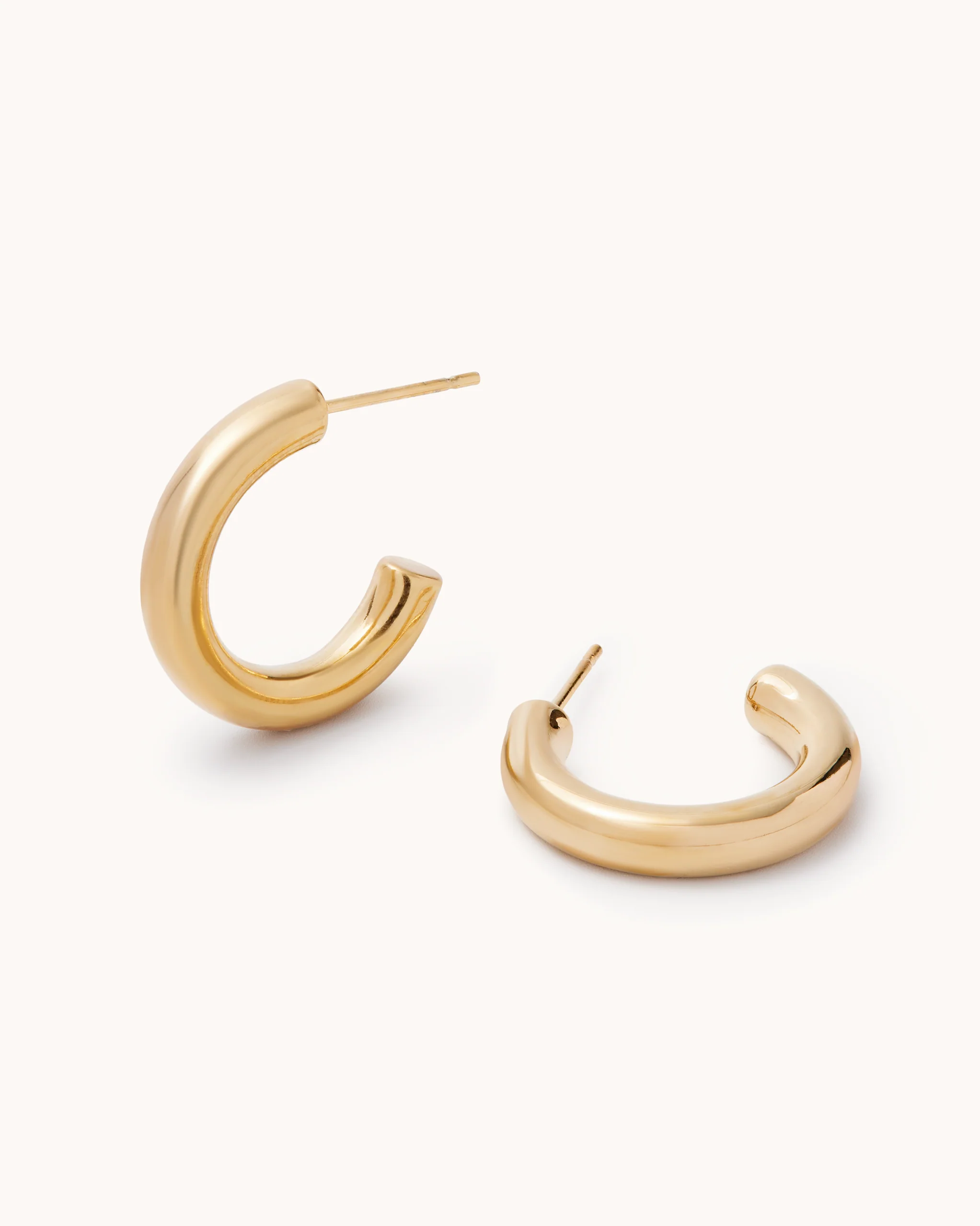 Chunky Small Hoops in Gold - Image 3