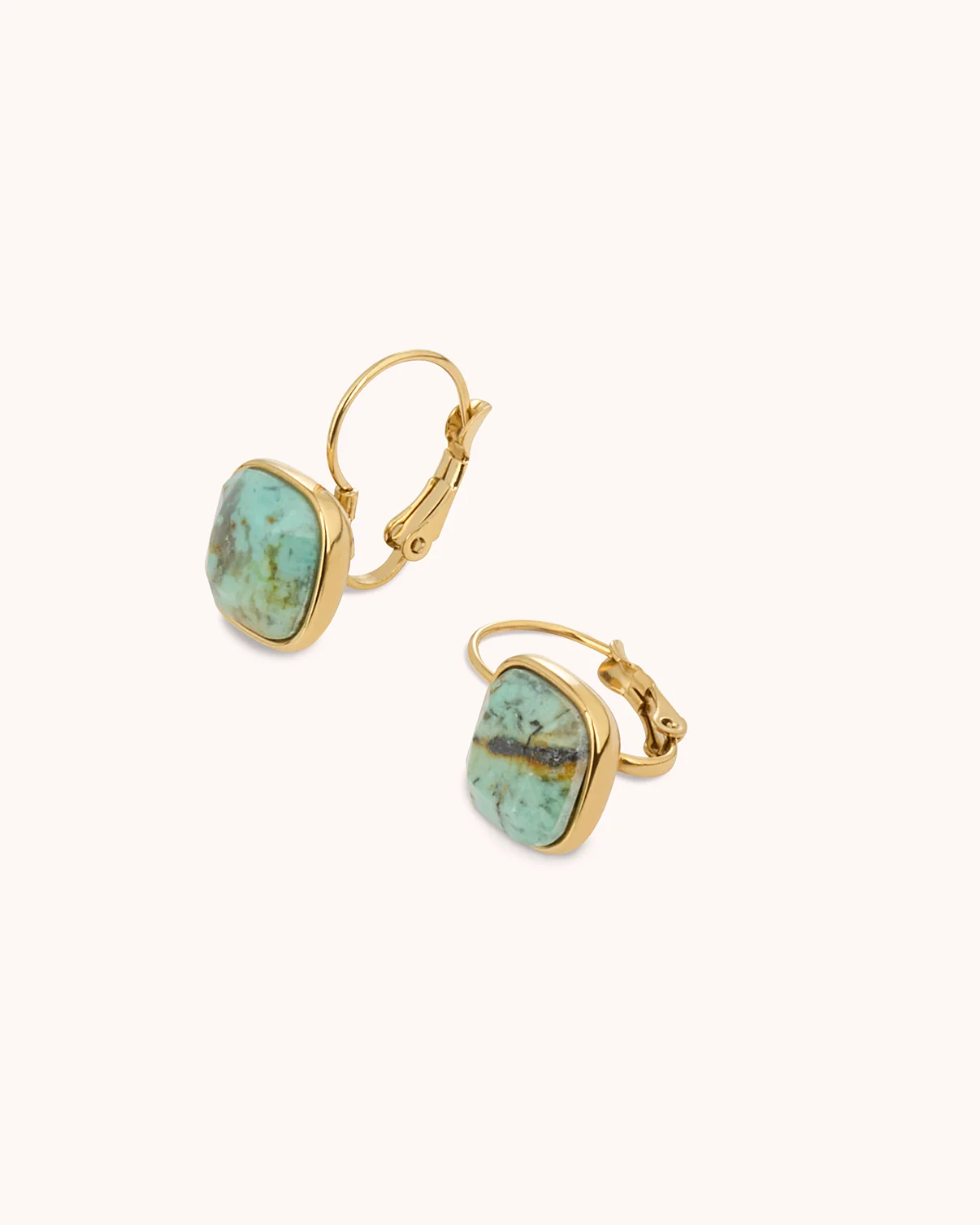 Waterproof Stone Cut Hook Earrings in Gold - Image 3
