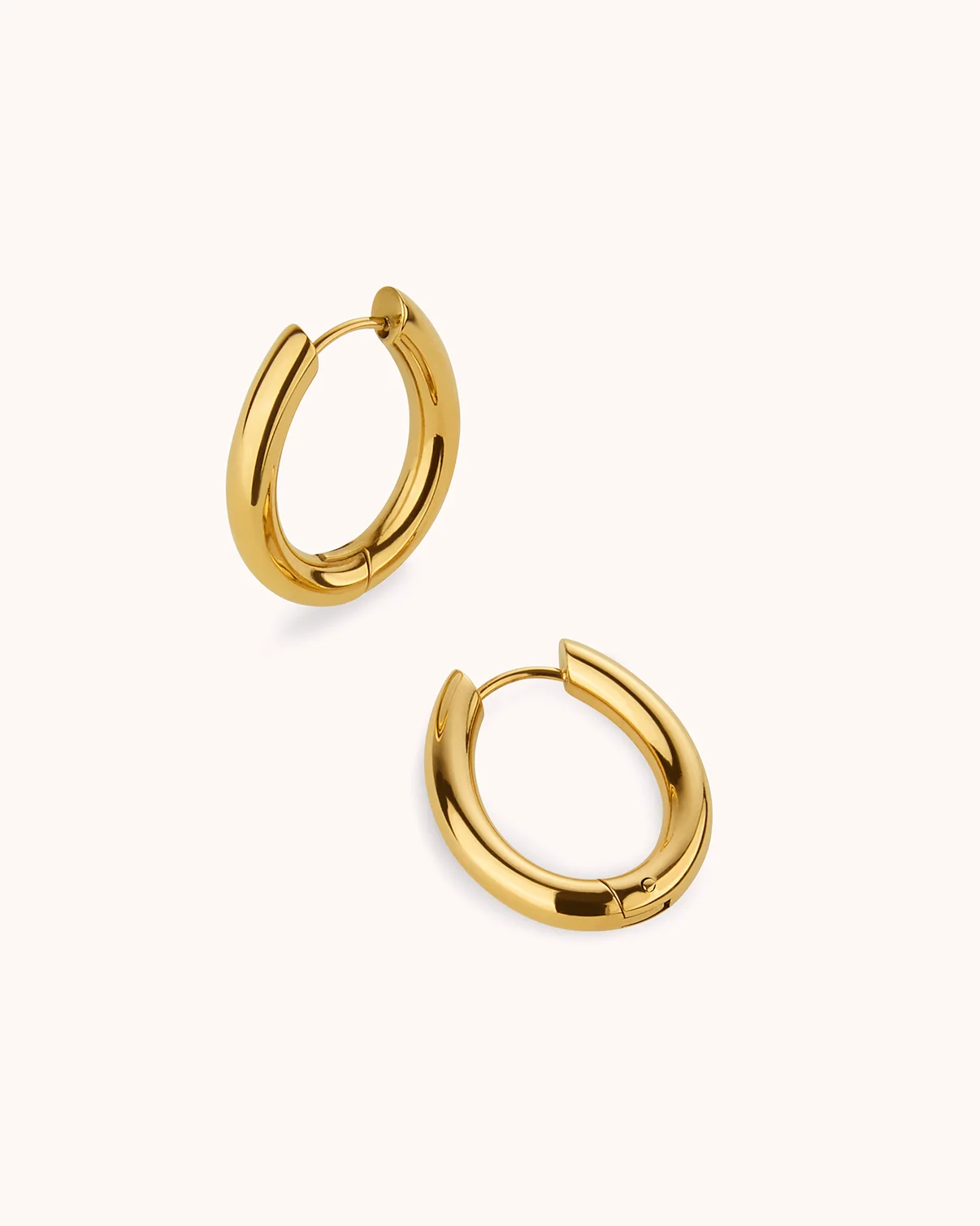 Waterproof Chunky Oval Hoops in Gold - Image 4