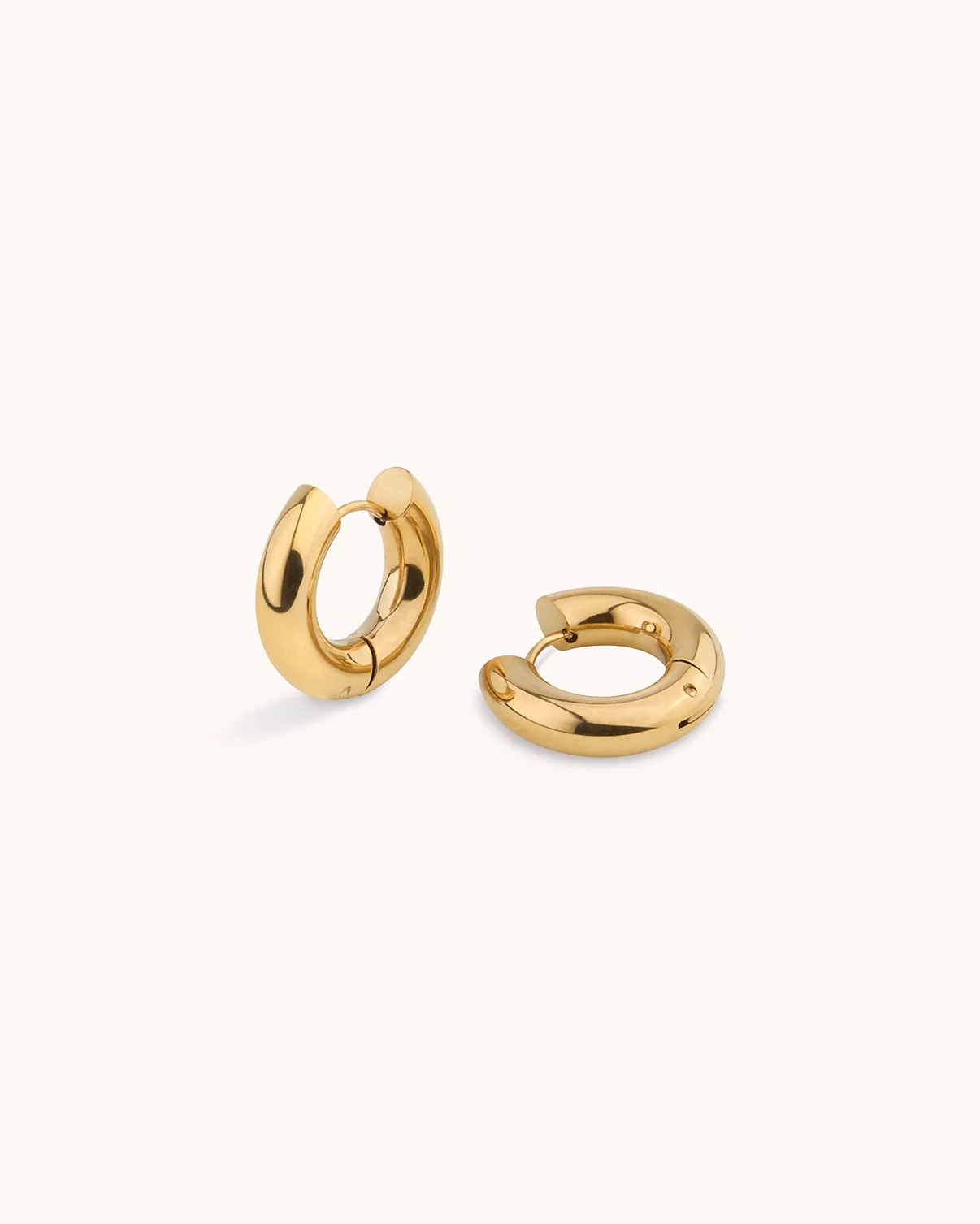 Waterproof Chunky Round Hoops in Gold - Image 3
