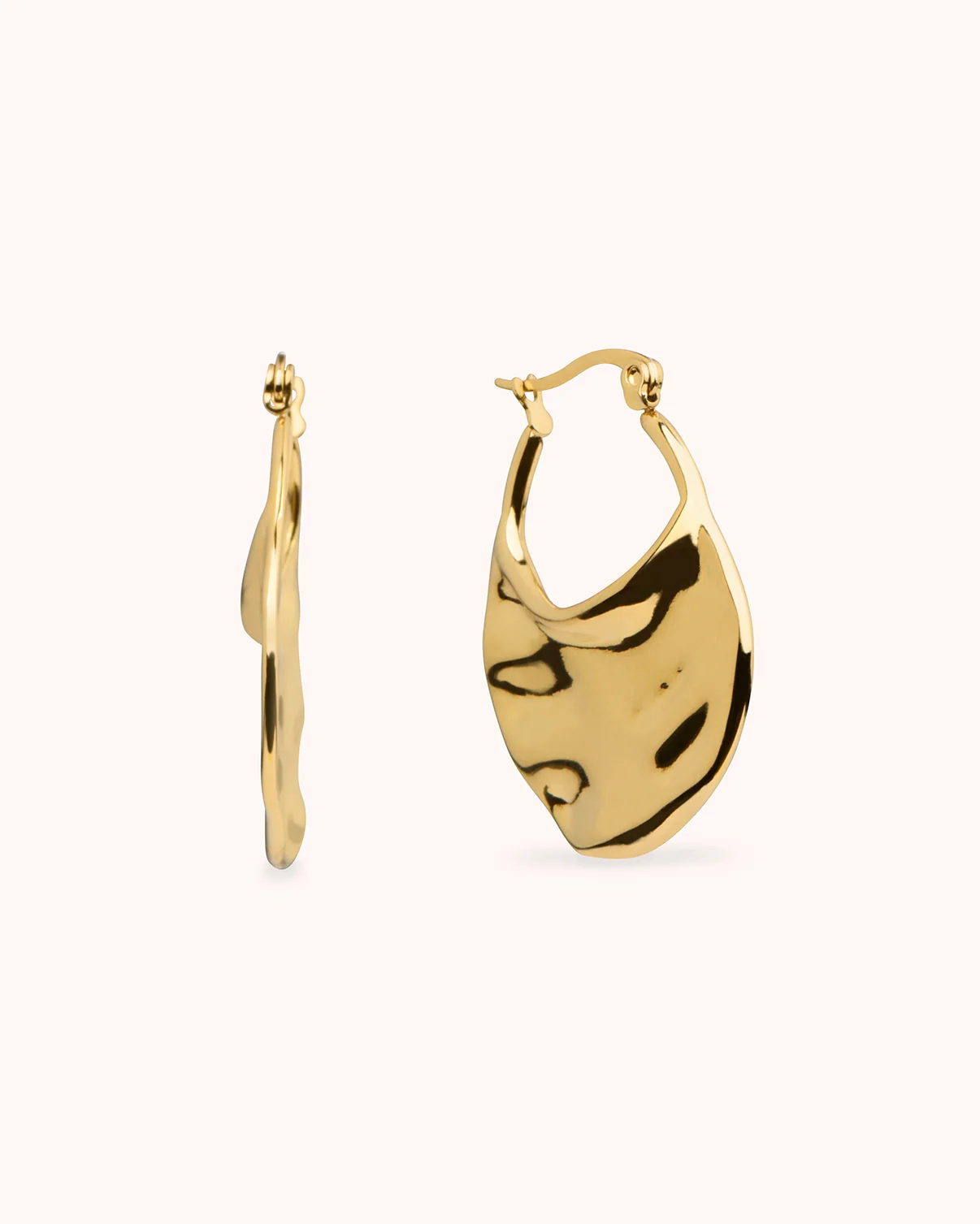 Waterproof Molten Statement Earrings in Gold
