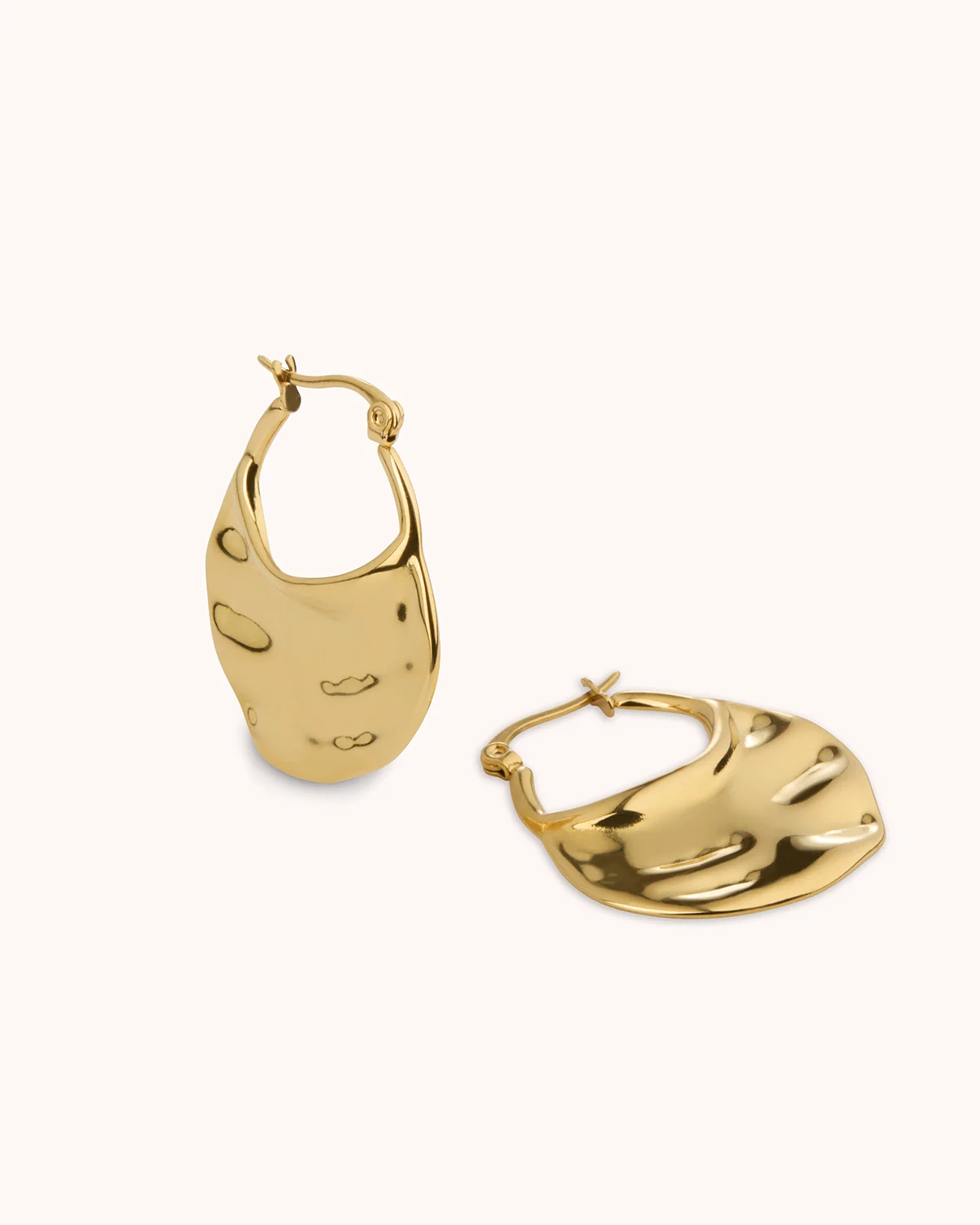 Waterproof Molten Statement Earrings in Gold - Image 3