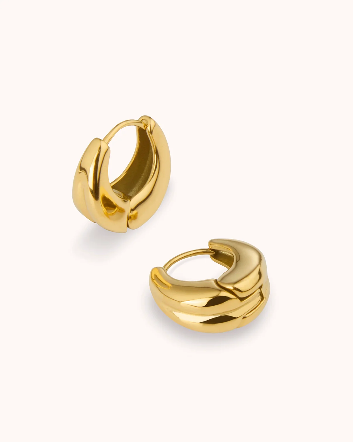 Waterproof Small Chunky Hoops in Gold - Image 2