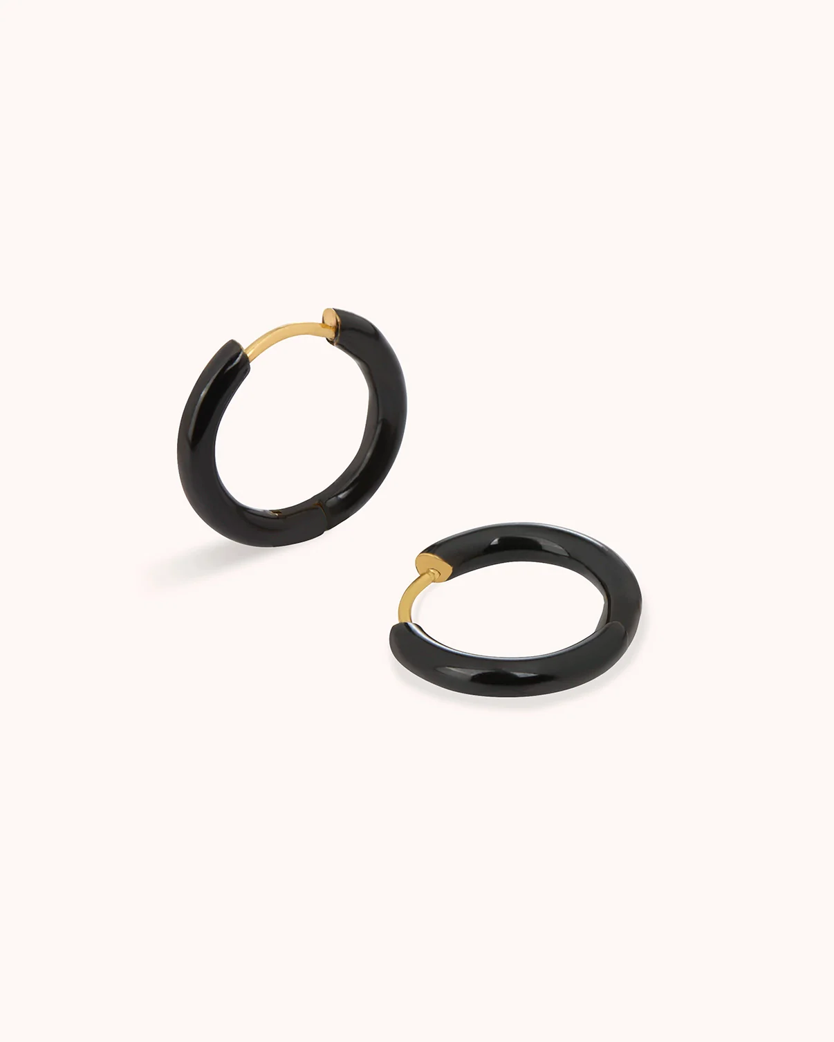 Waterproof Black Enamel Huggies - Image 3