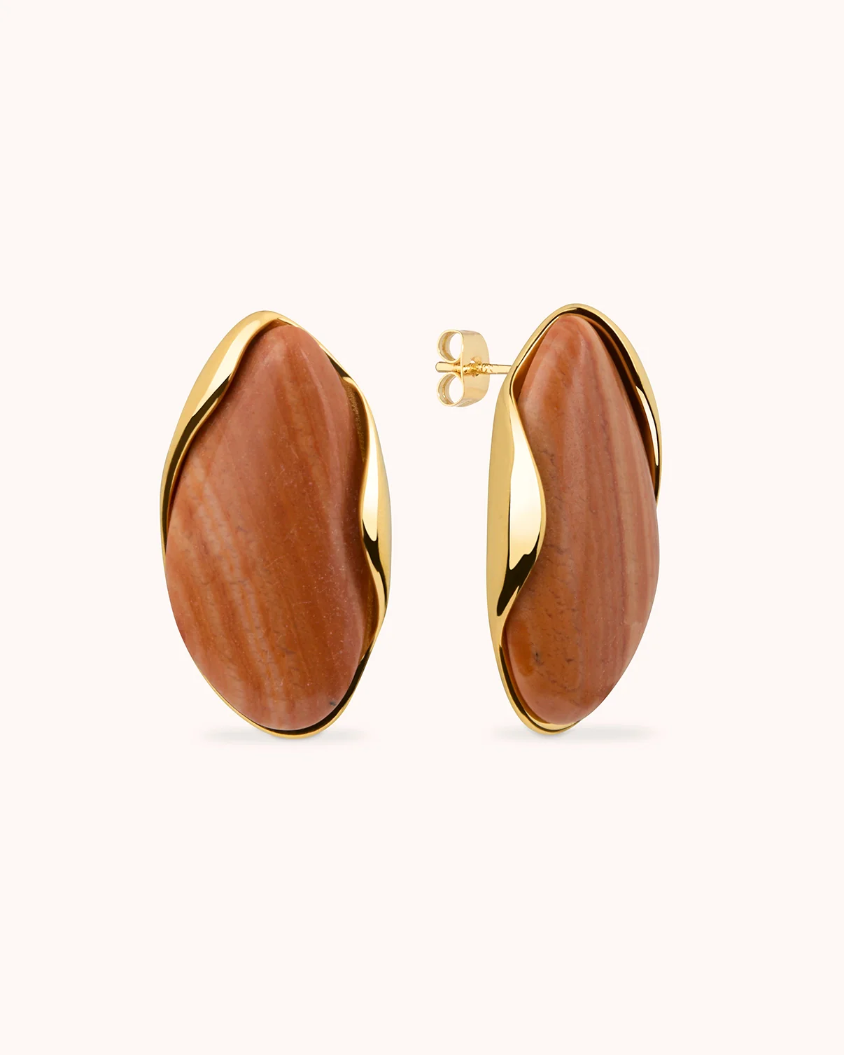 Semi-Precious Statement Studs in Brown