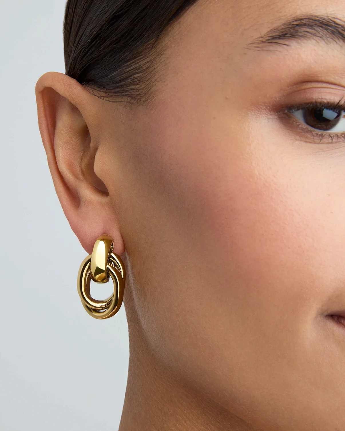 Waterproof Multi Oval Link Studs in Gold - Image 2