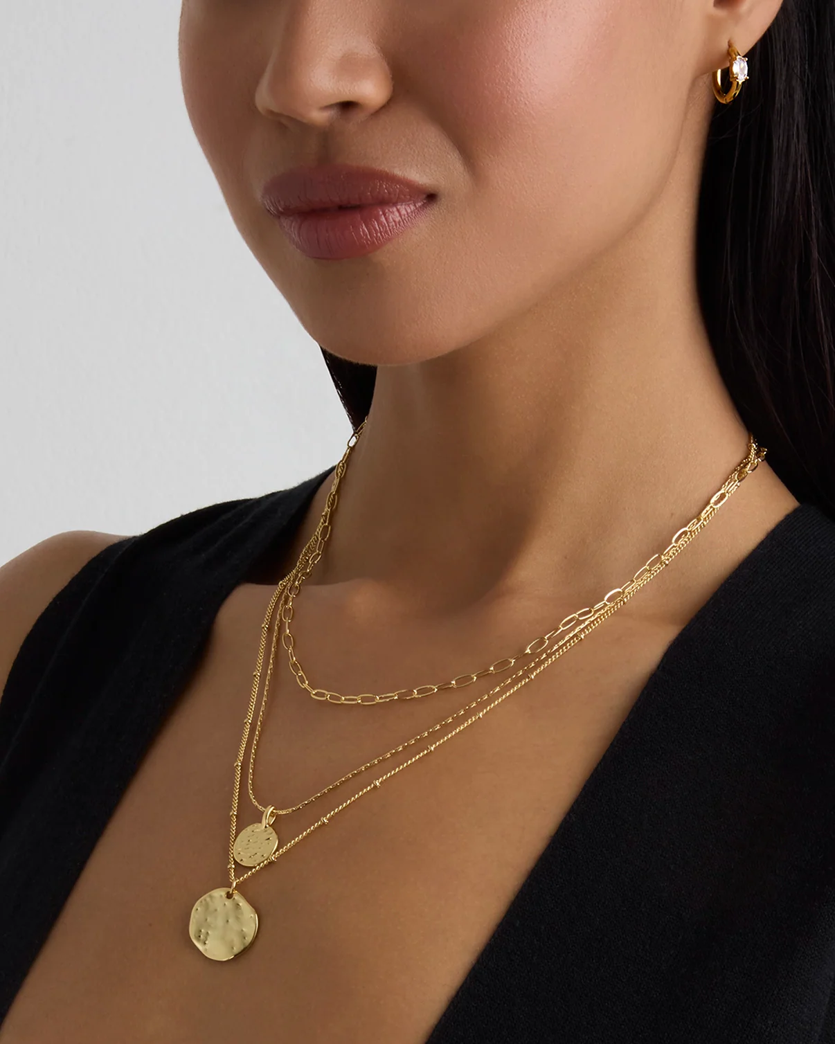 Waterproof Multi-Chain Molten Necklace in Gold - Image 2
