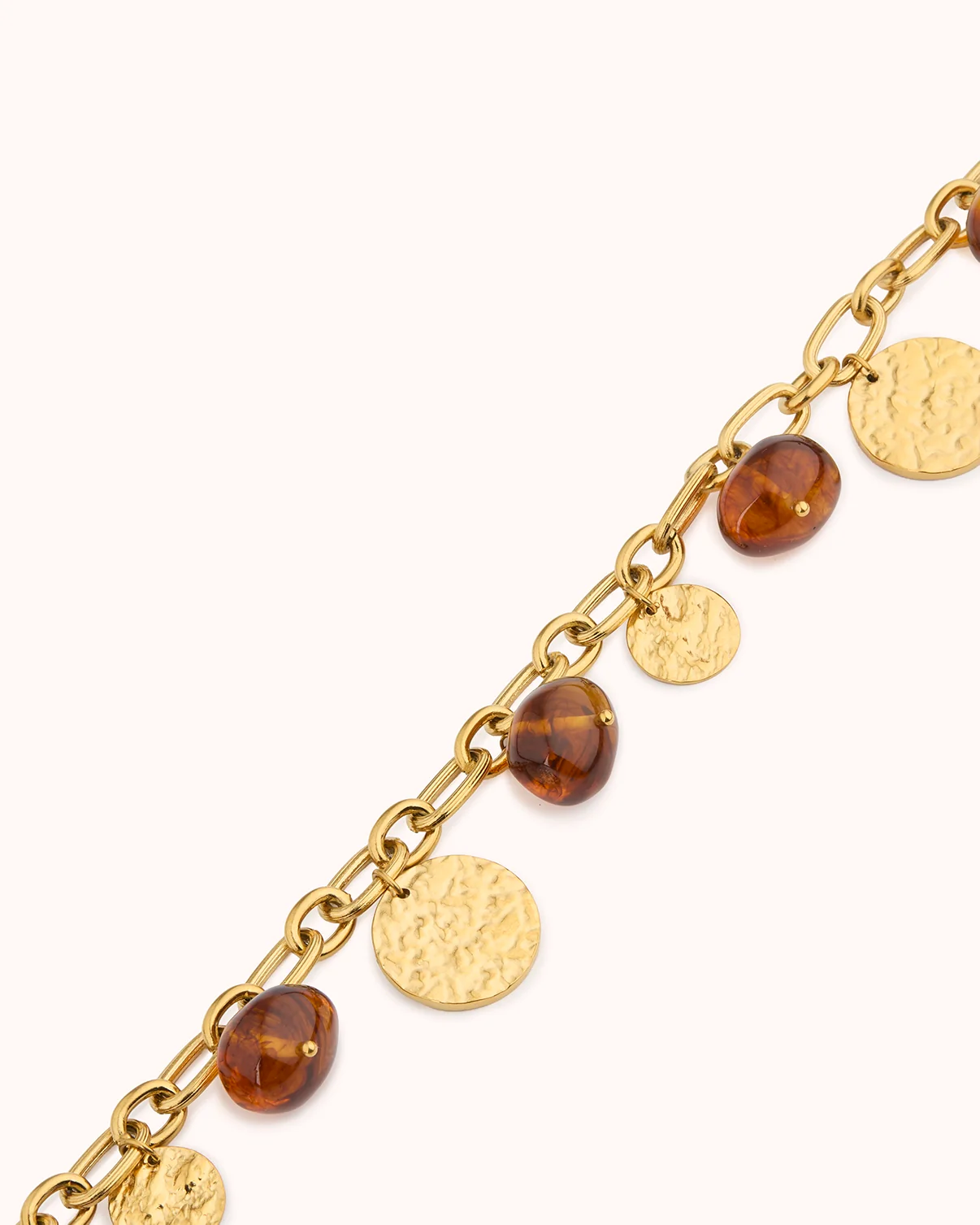 Semi-Precious Chunky Beaded Necklace in Gold - Image 3