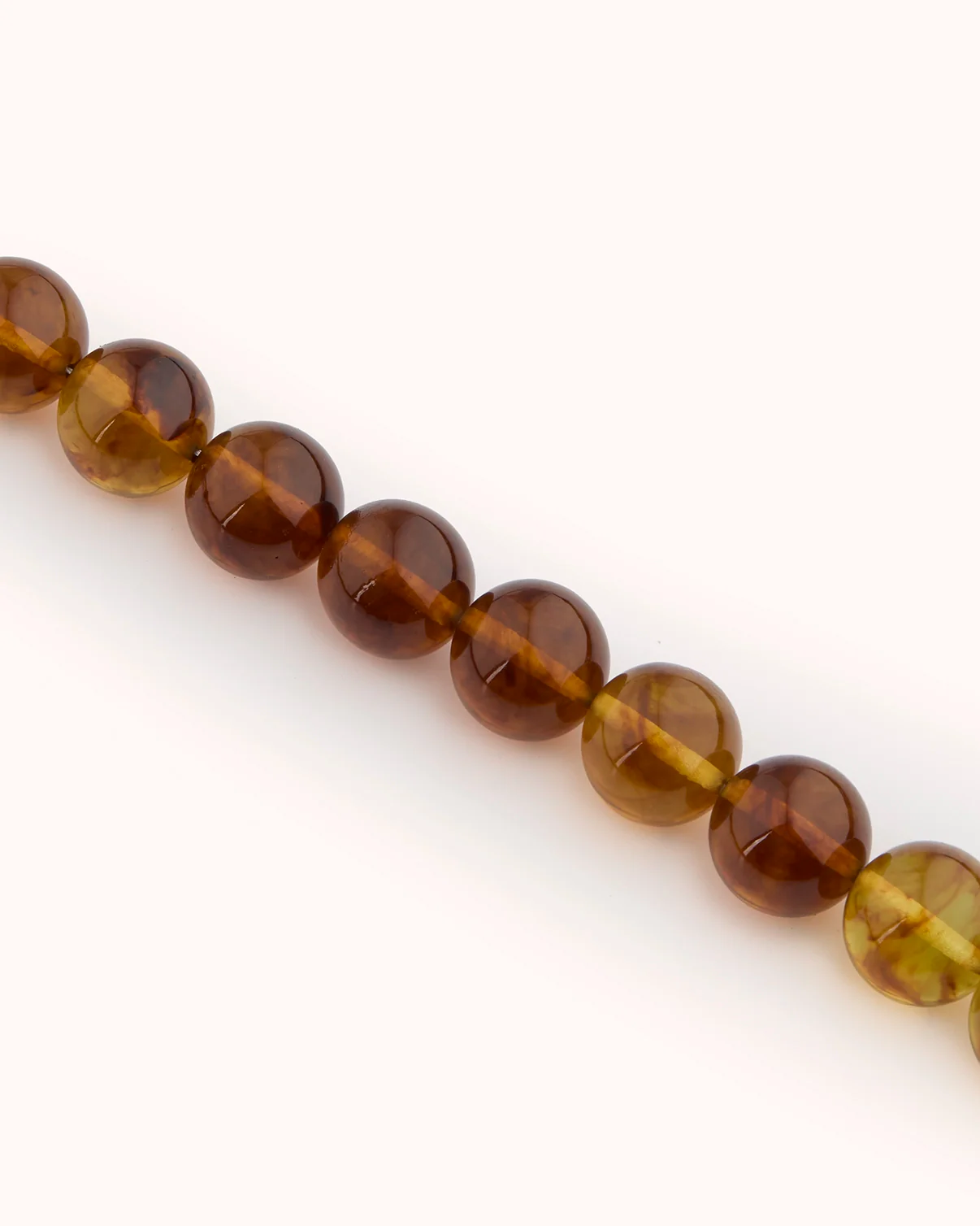 Waterproof Chunky Beaded Necklace in Brown - Image 3