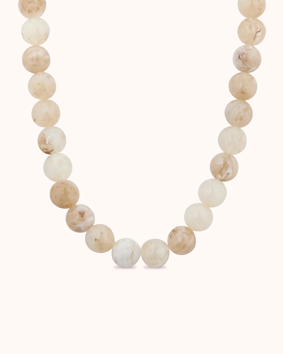 Waterproof Chunky Beaded Necklace in Cream