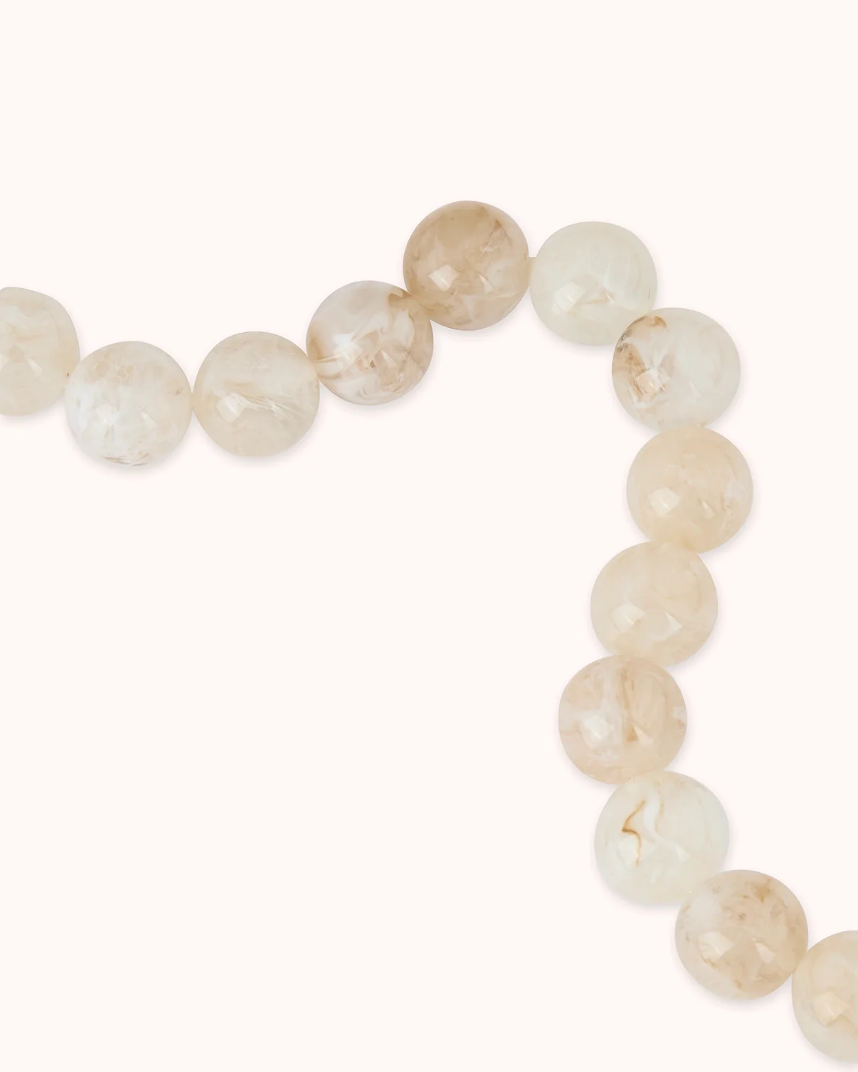 Waterproof Chunky Beaded Necklace in Cream - Image 3