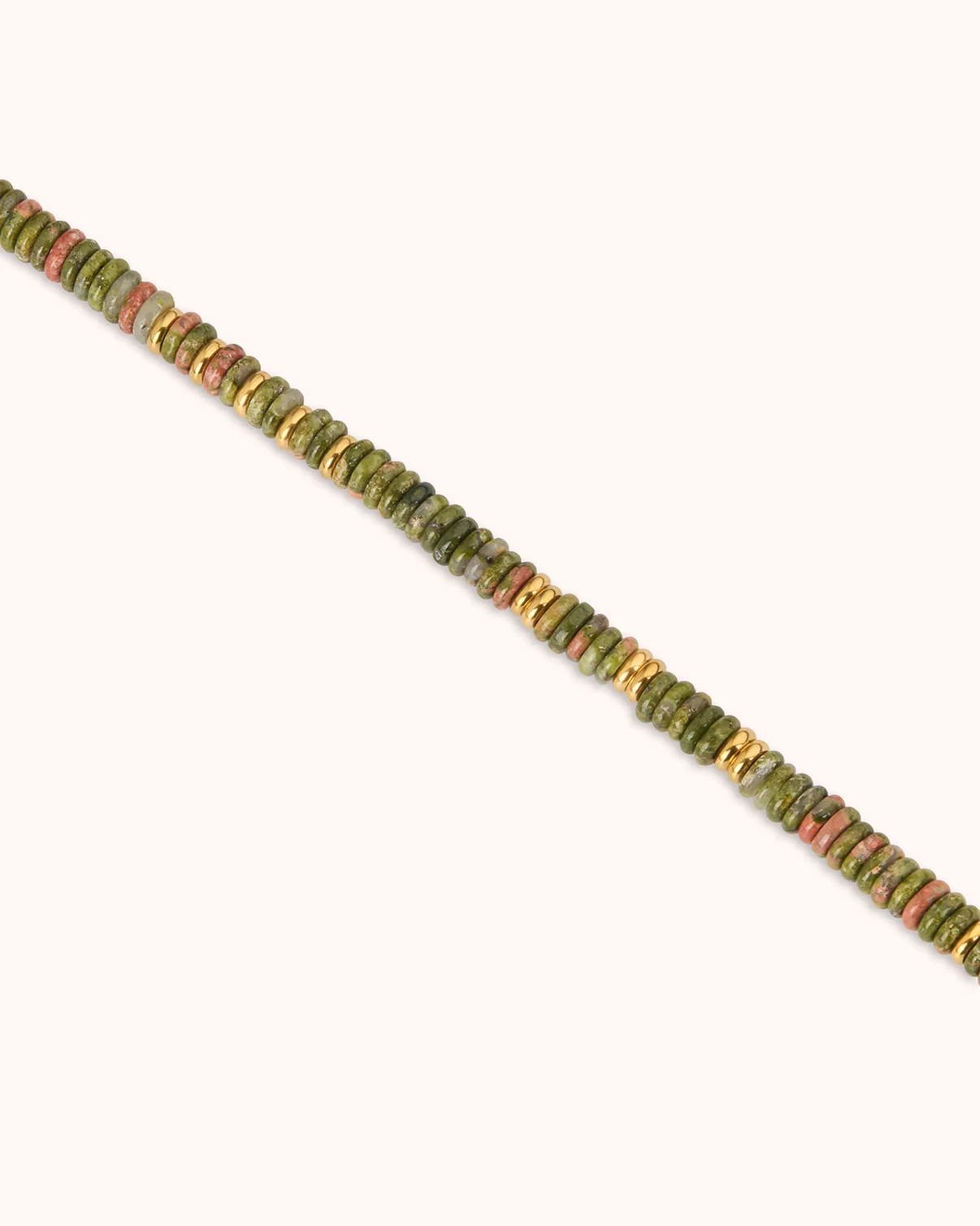 Waterproof Oval Beaded Necklace in Gold - Image 3