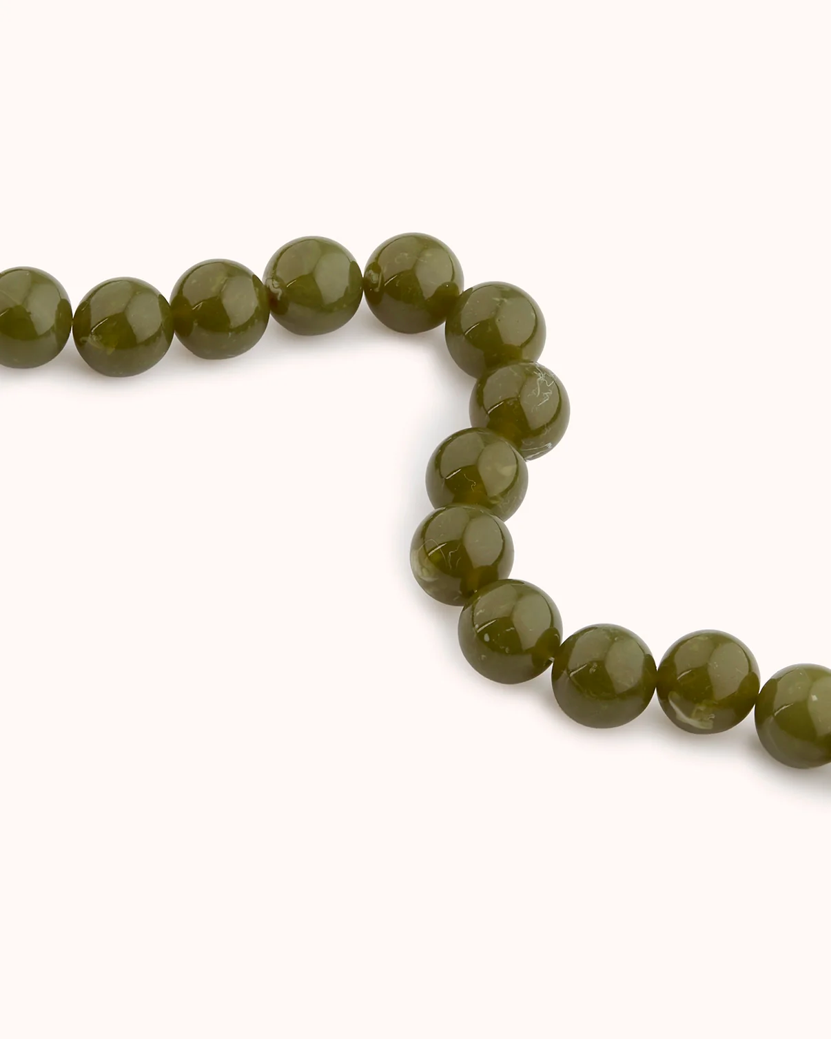 Waterproof Chunky Beaded Necklace in Green - Image 3