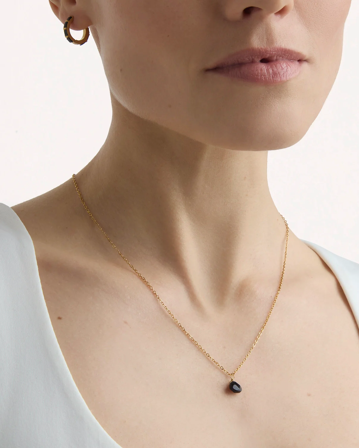 Semi-Precious Stone Pendant Necklace in Gold - Image 2