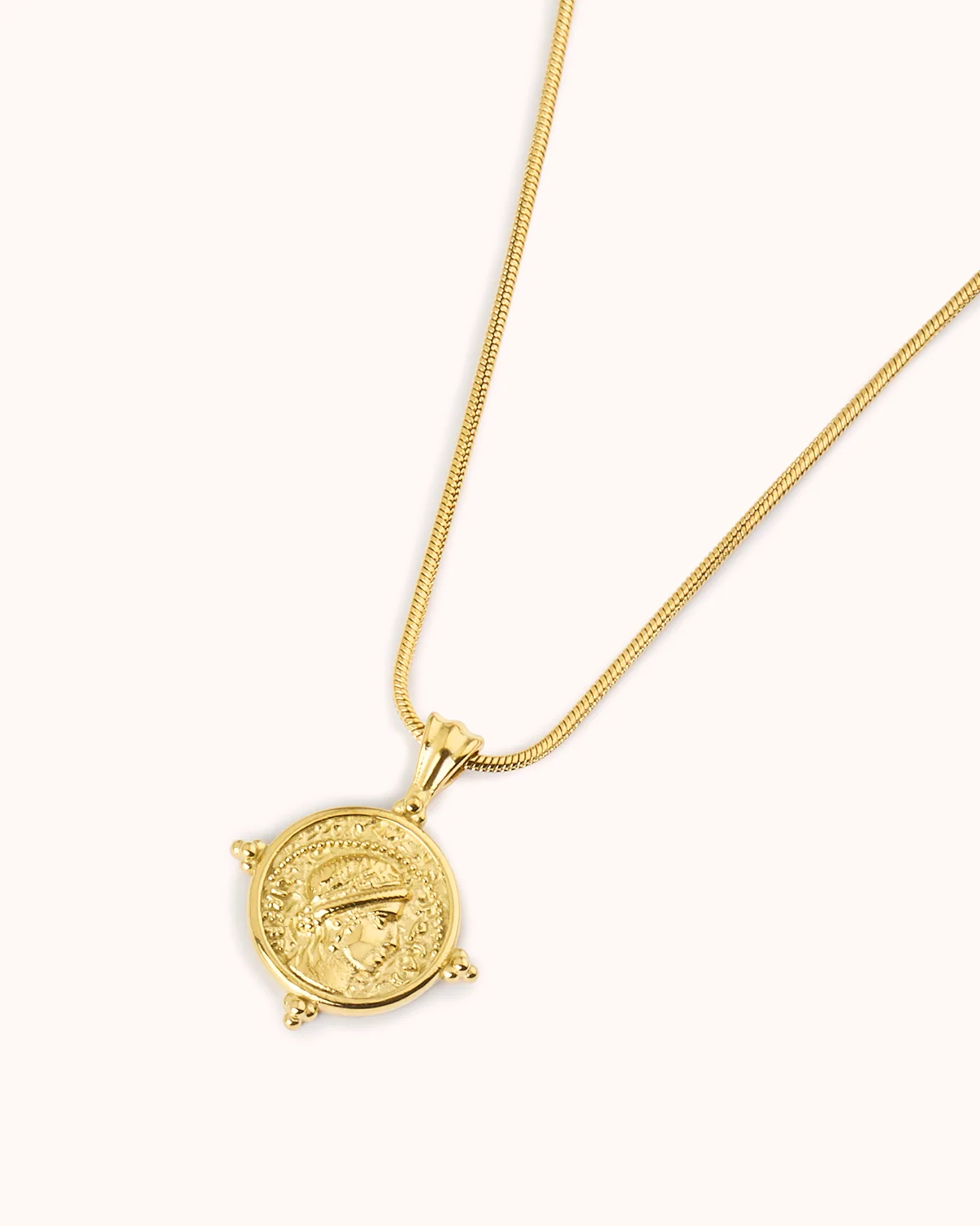 Waterproof Penny Pendant Necklace in Gold - Image 3
