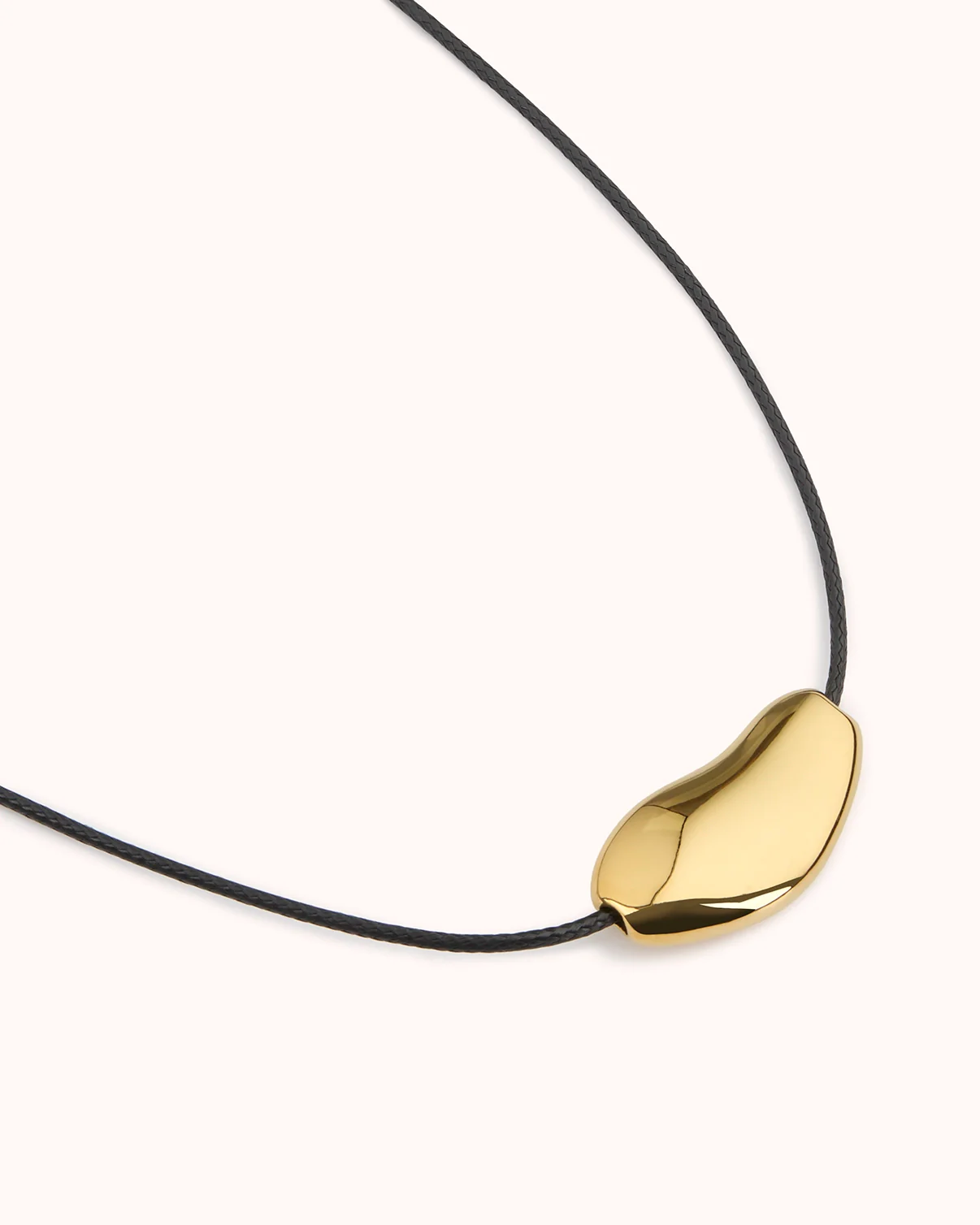 Waterproof Pebble Cord Necklace in Gold - Image 3