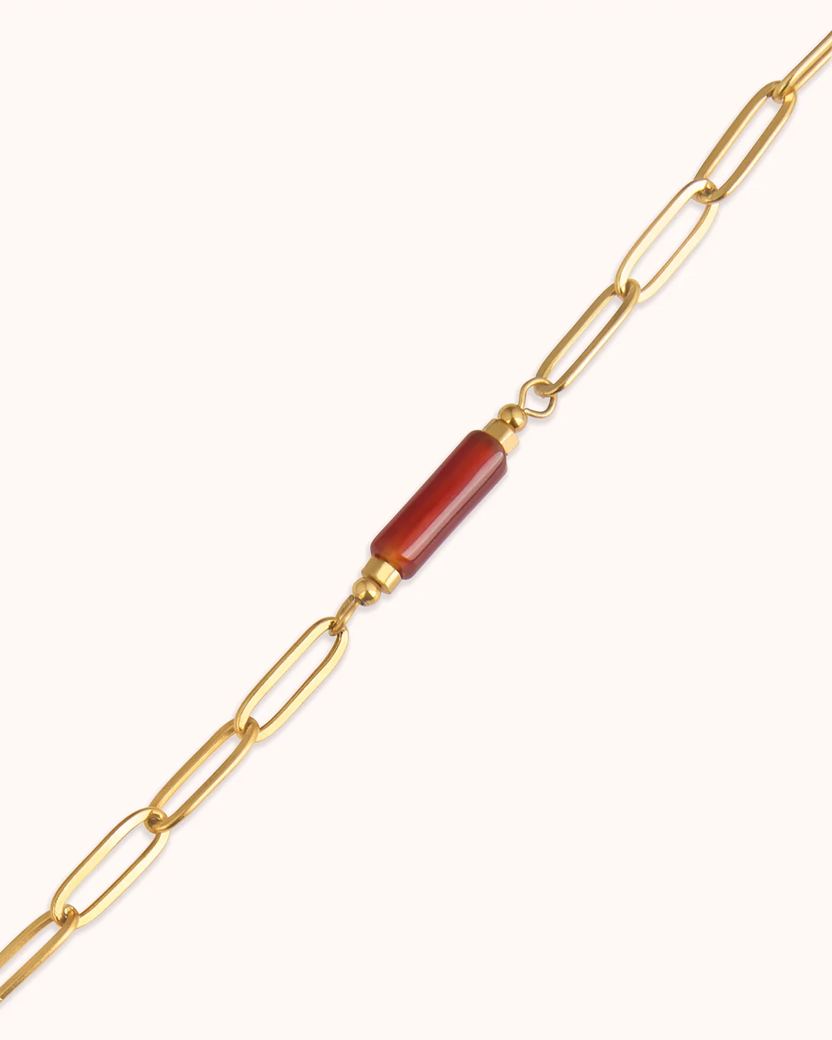 Waterproof Semi-Precious Link Bar Bracelet in Gold - Image 3