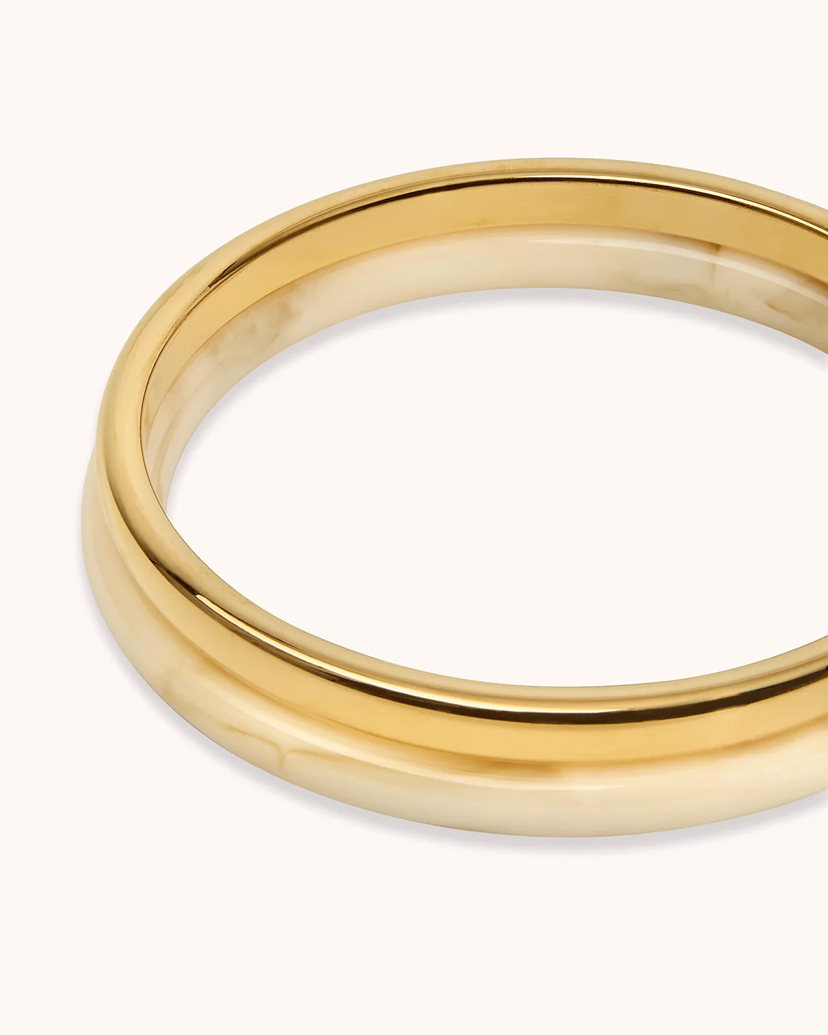 Waterproof Cream Resin 2-Pack Bangles in Gold - Image 3