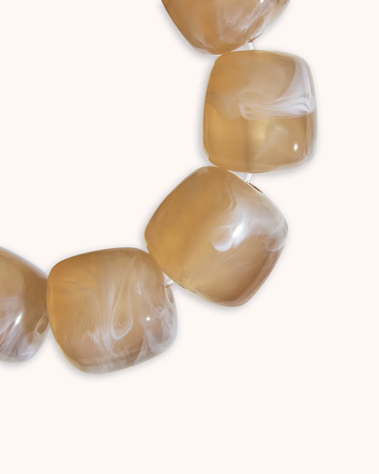 Chunky Resin Beaded Bracelet in Cream - Image 4