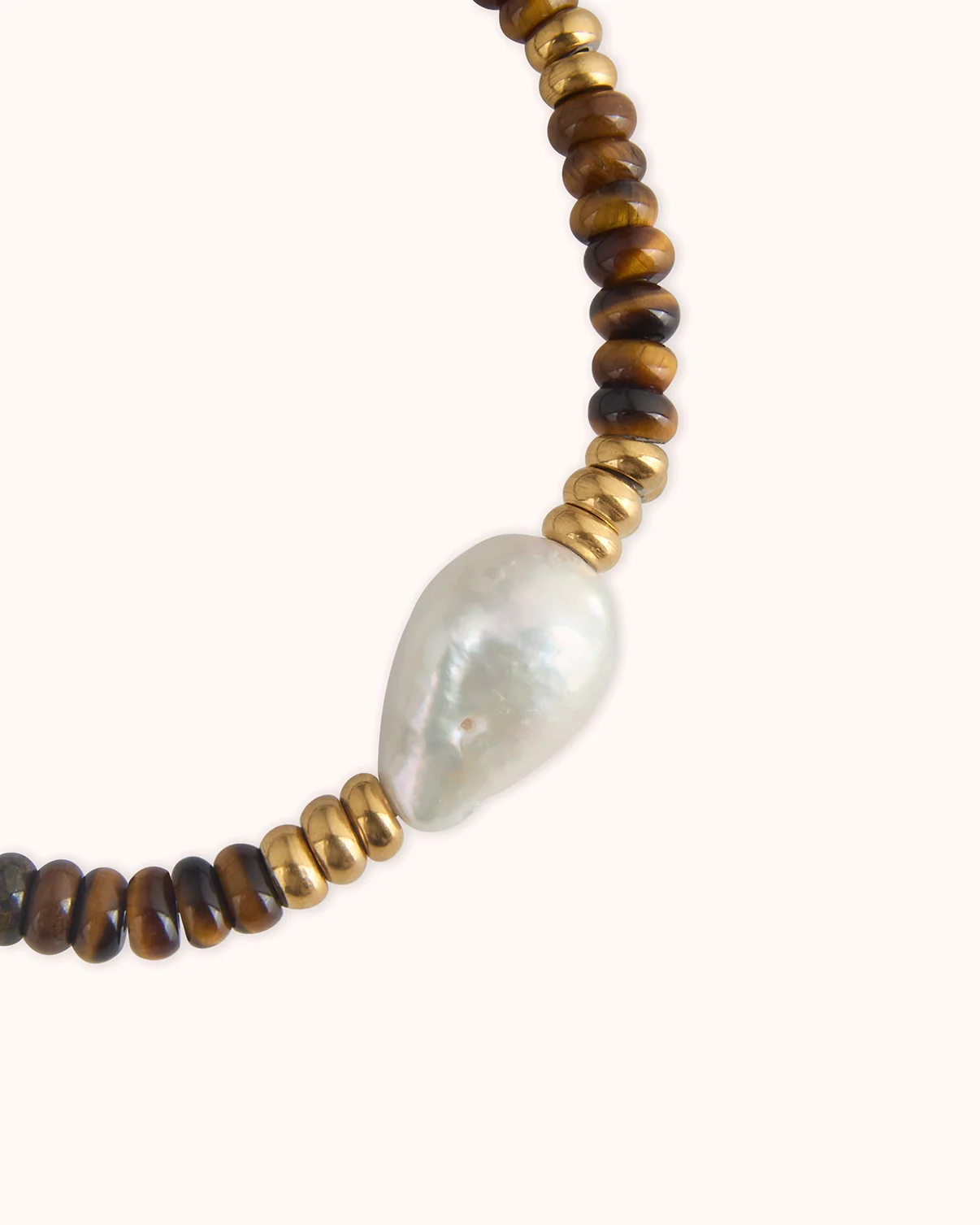 Waterproof Beaded Pearl Bracelet in Gold - Image 3