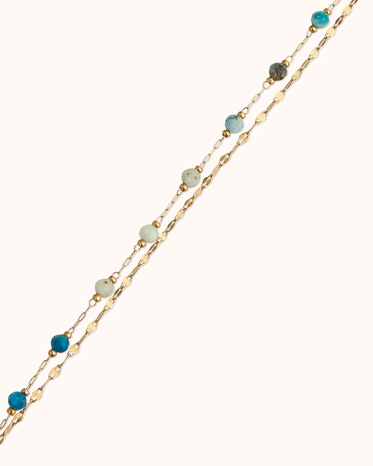 Waterproof Multi Chain Beaded Bracelet in Gold - Image 3