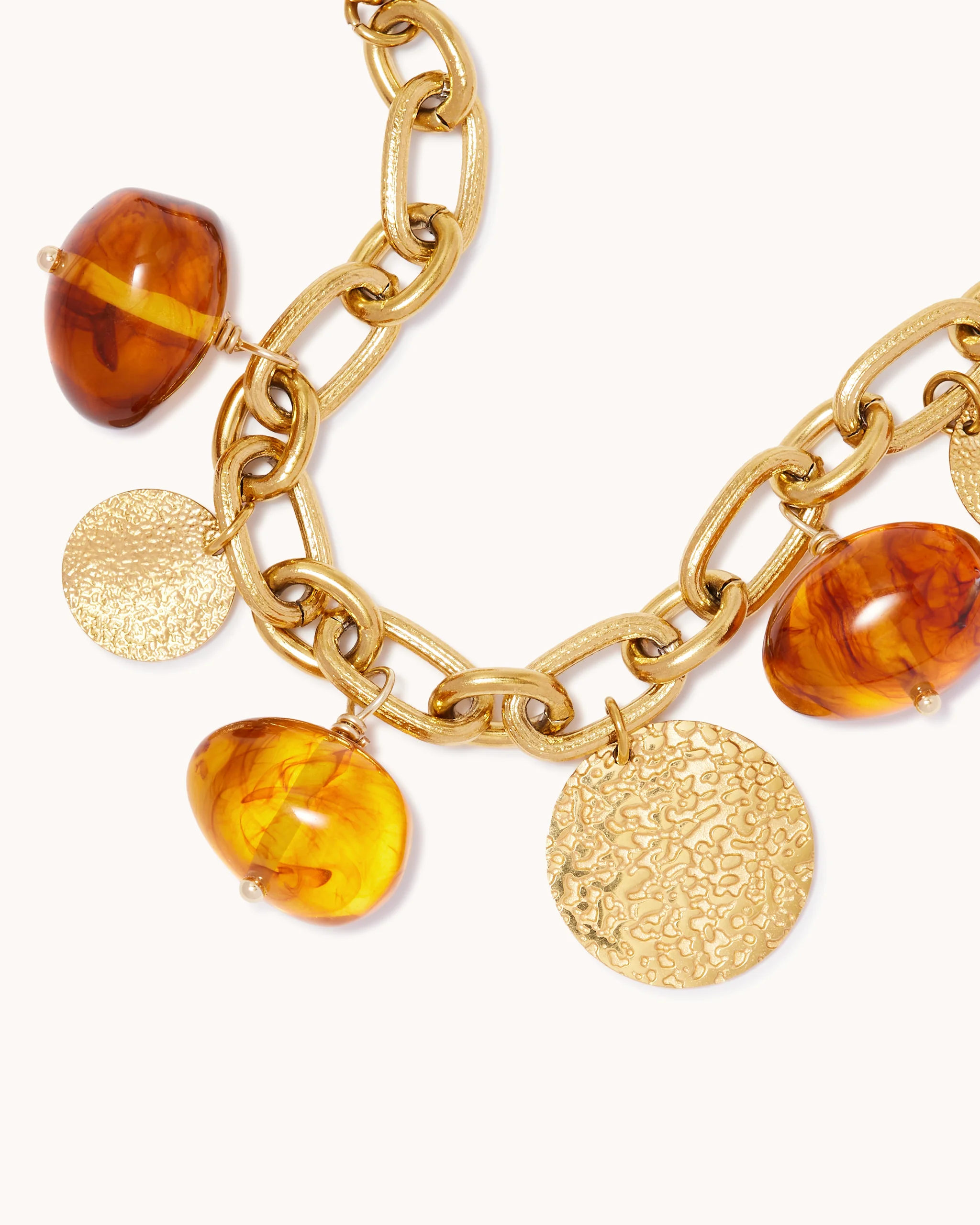 Chunky Charm Bracelet in Brown - Image 3