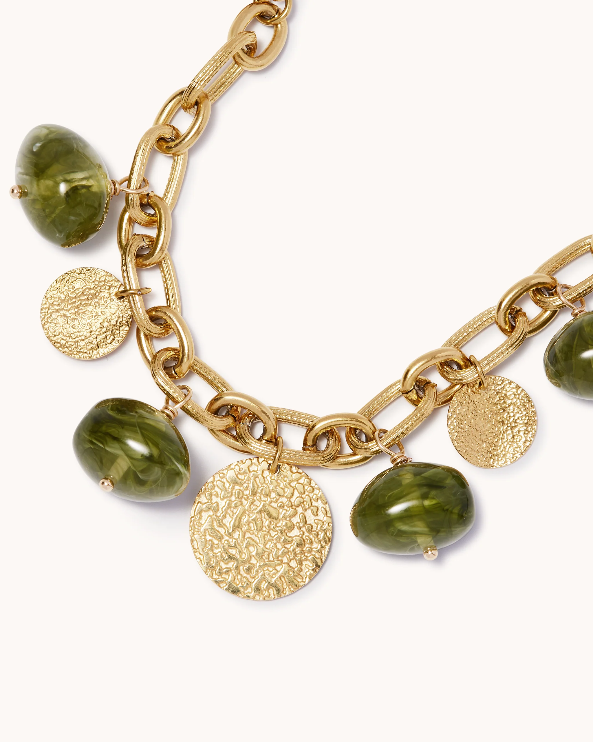 Chunky Charm Bracelet in Green - Image 3
