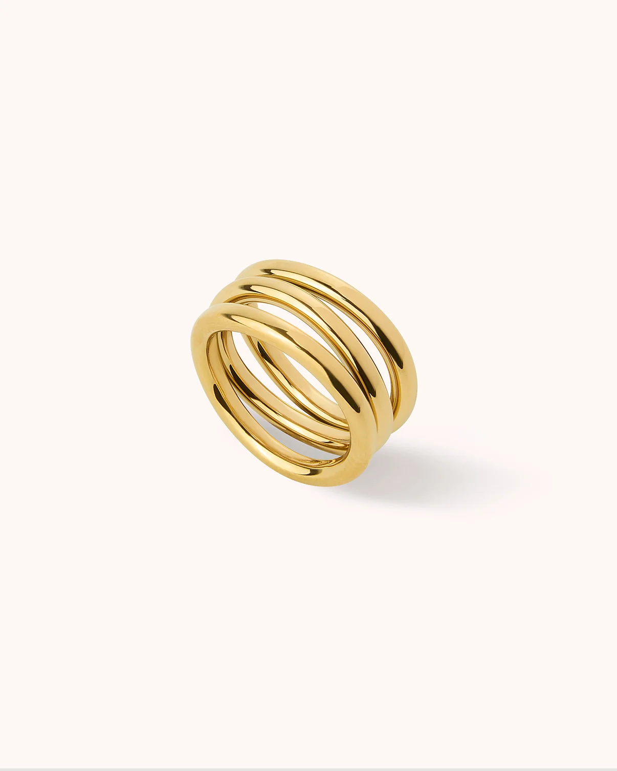 Waterproof Triple Band Ring in Gold - Image 3