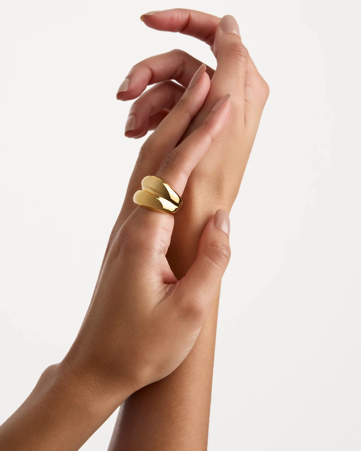 Waterproof Double Chunky Ring in Gold - Image 3