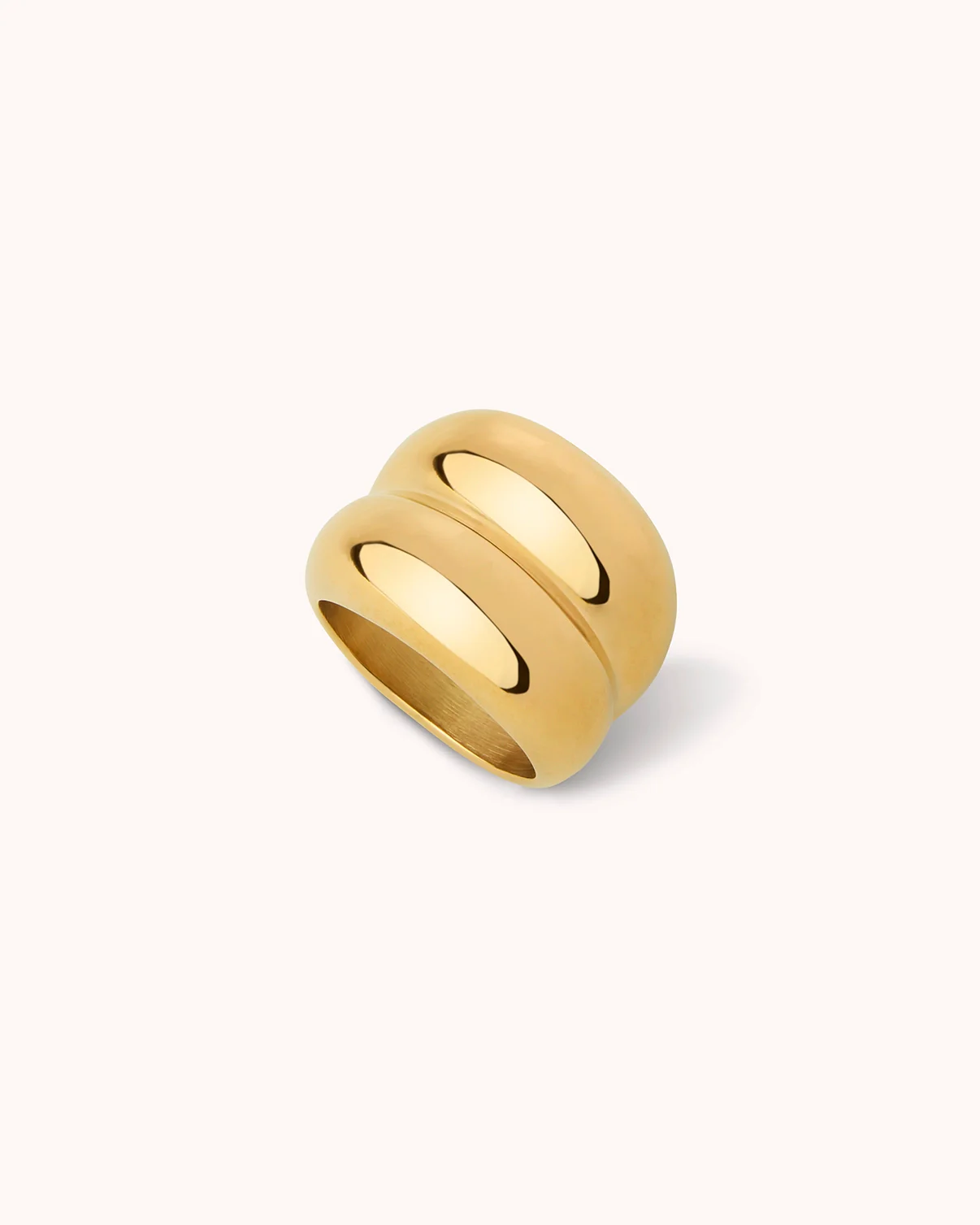 Waterproof Double Chunky Ring in Gold - Image 4