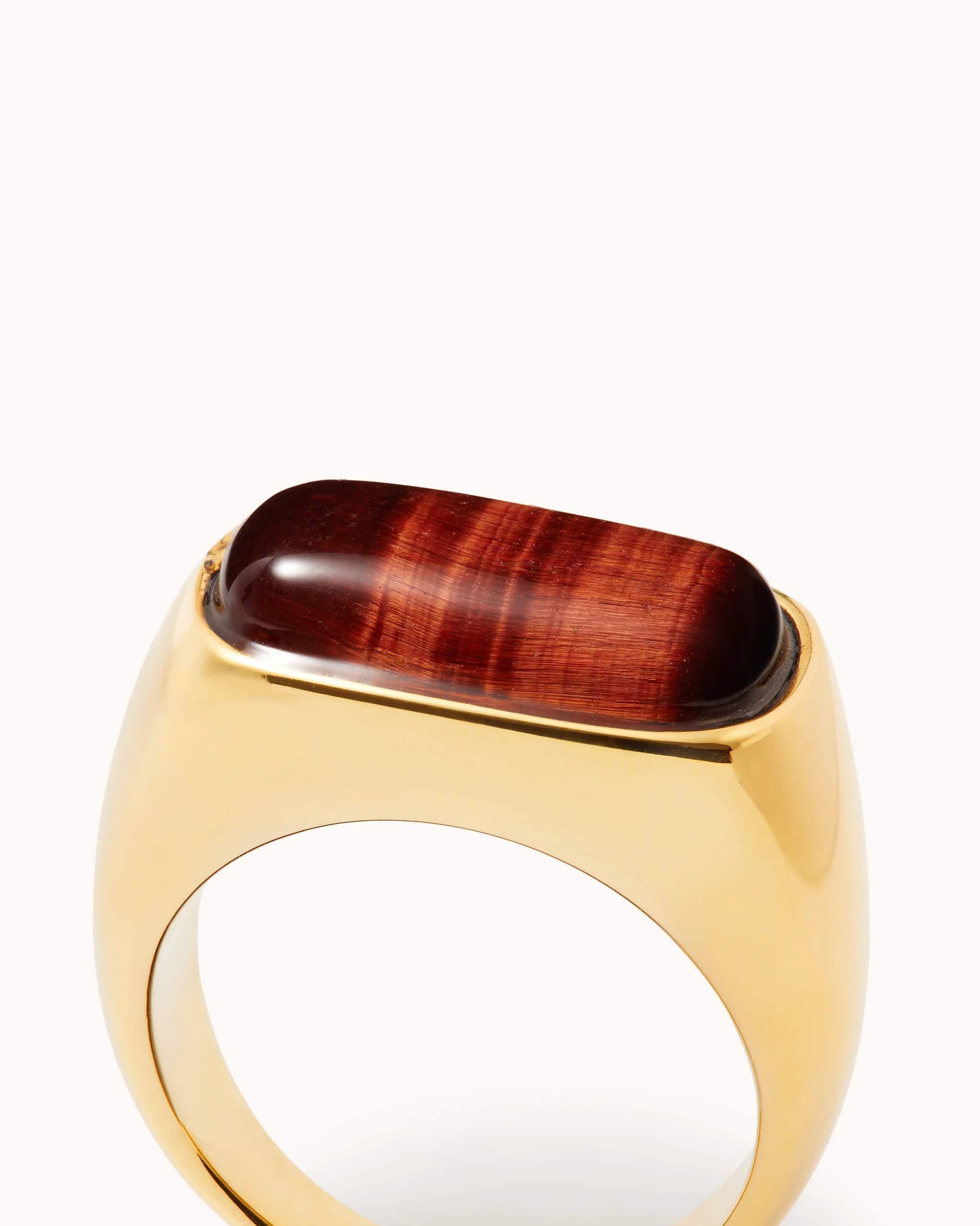 Chunky Tiger's Eye Ring in Brown - Image 4