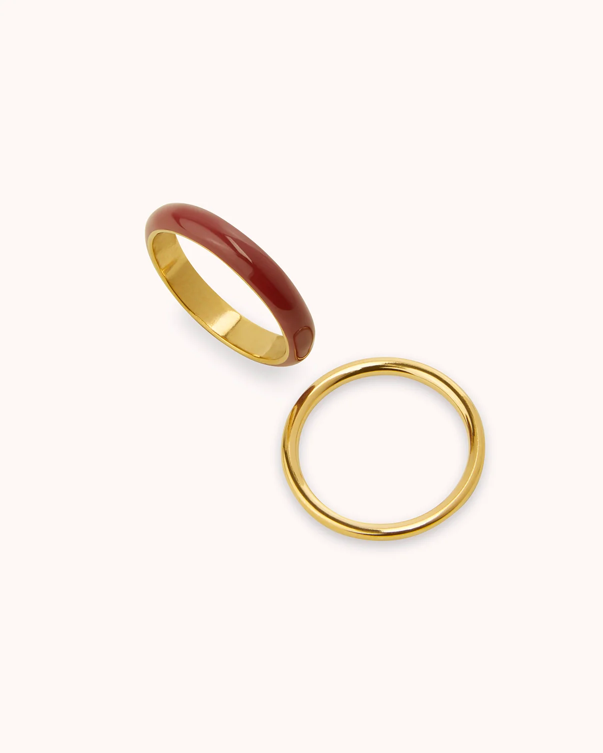 Waterproof 2-Pack Enamel Rings in Gold - Image 3