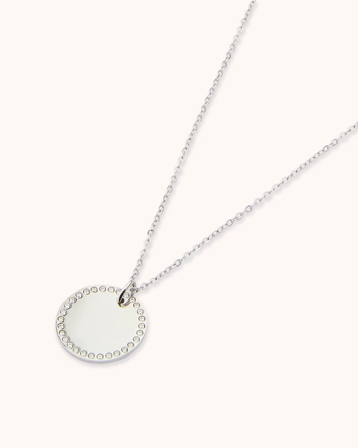Circle Detailed Pendant Chain Necklace - Image 2
