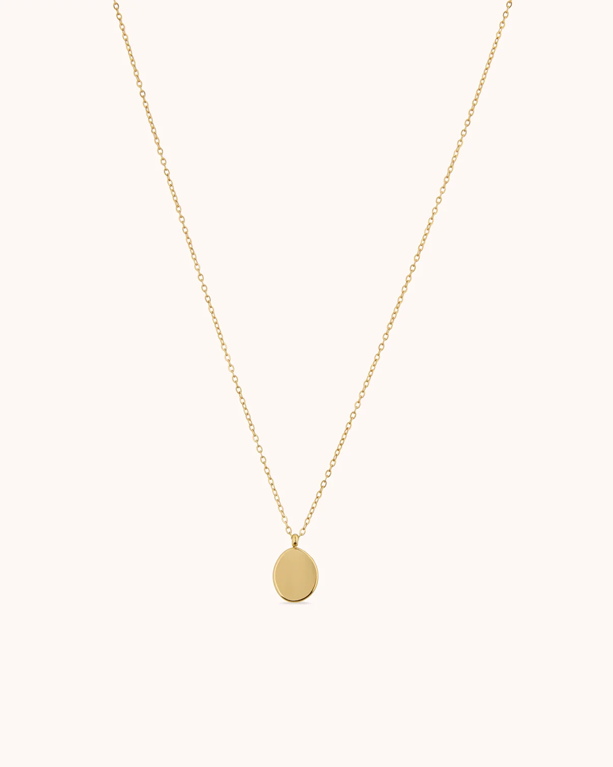 Oval Pendant Chain Necklace