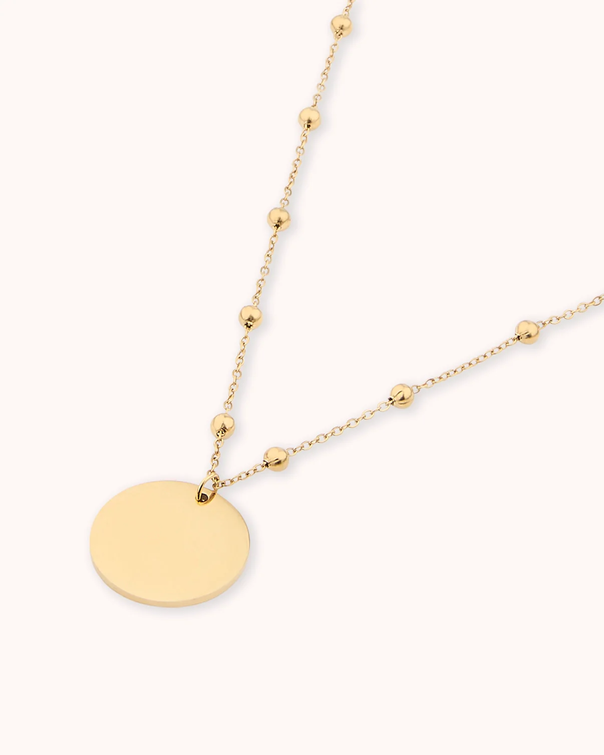 Long Beaded Pendant Chain Necklace in Gold - Image 2