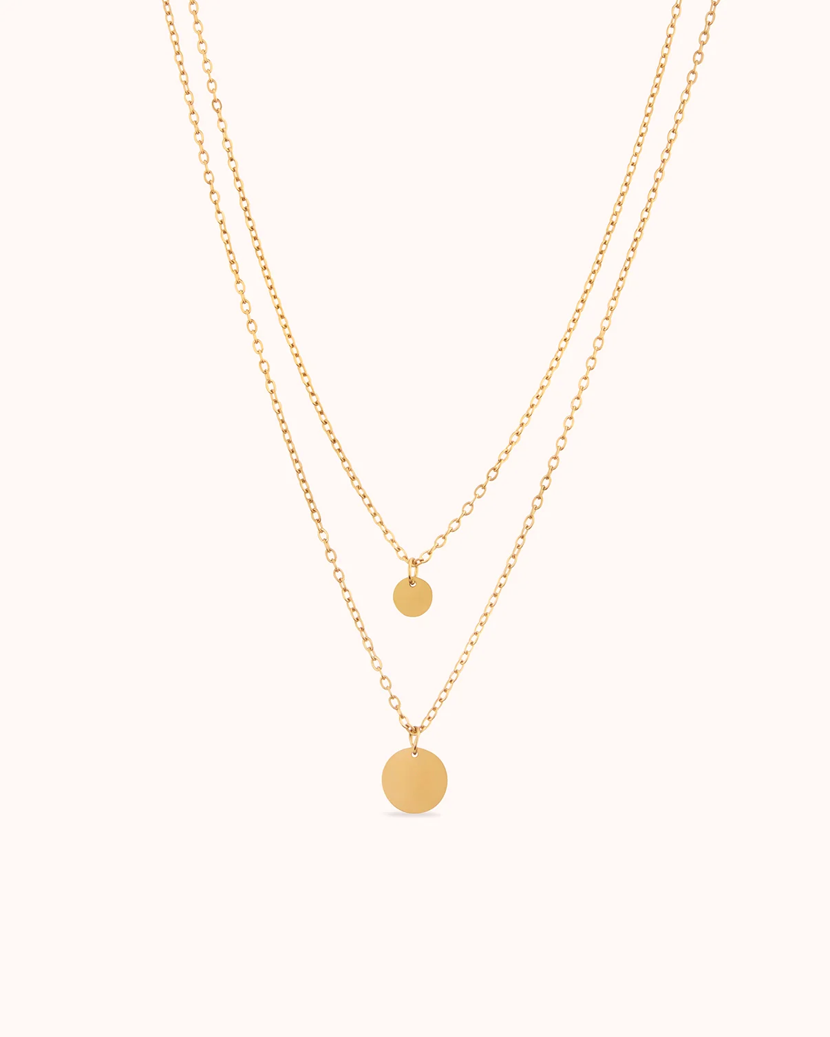 Circle Pendant Chain Necklace Set