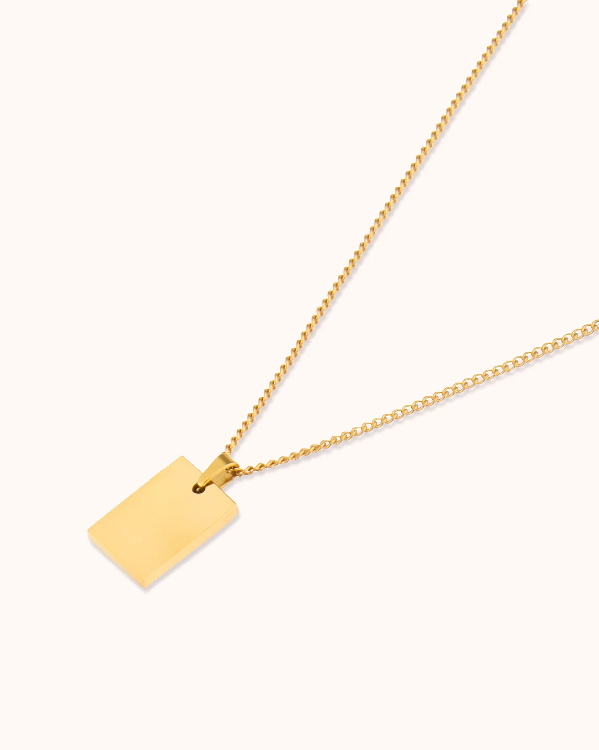 Rectangle Pendant Chain Necklace - Image 2