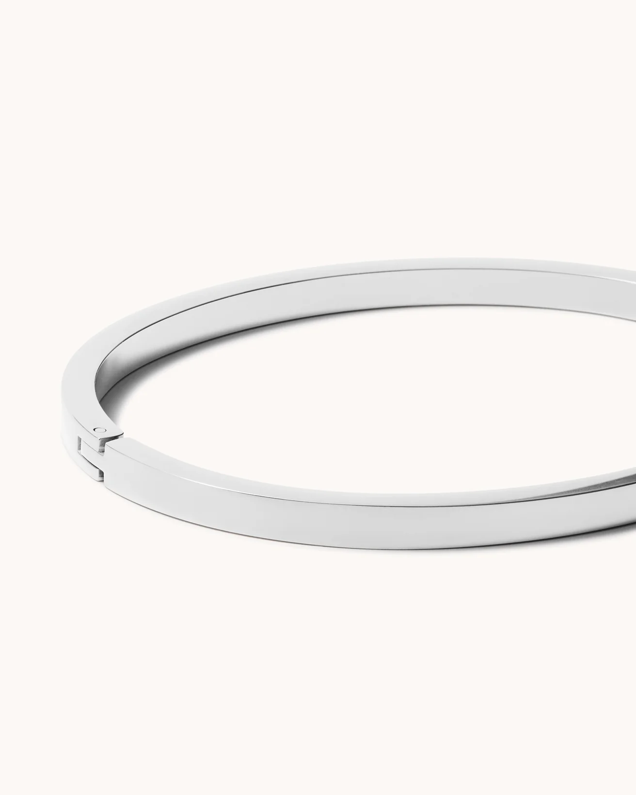 Slim Square Bangle in Silver - Image 2