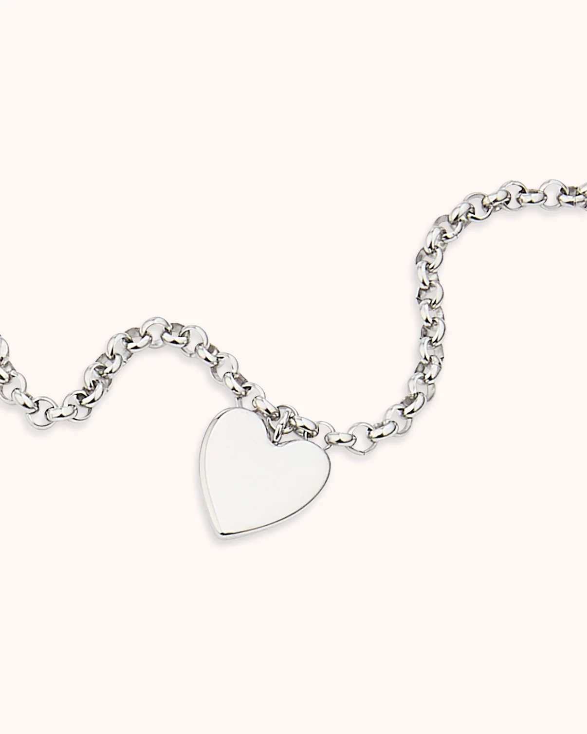 Heart Pendant Chain Bracelet in Silver - Image 2