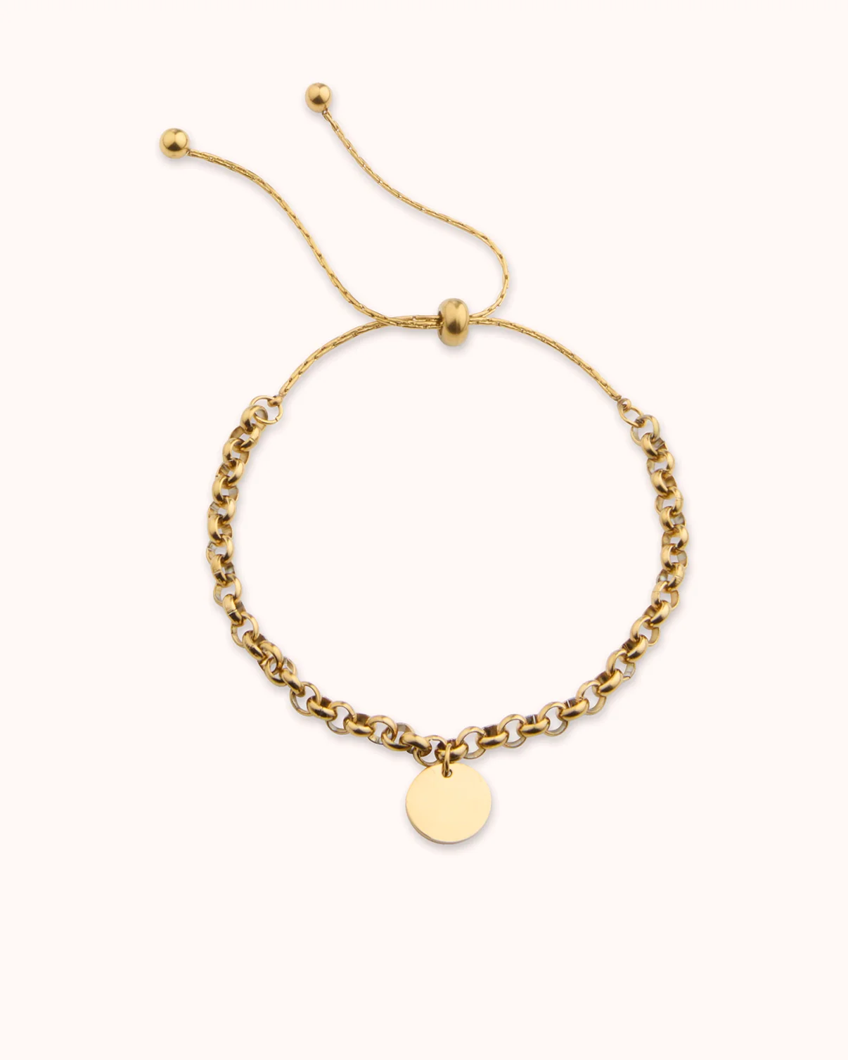 Adjustable Circle Pendant Chain Bracelet