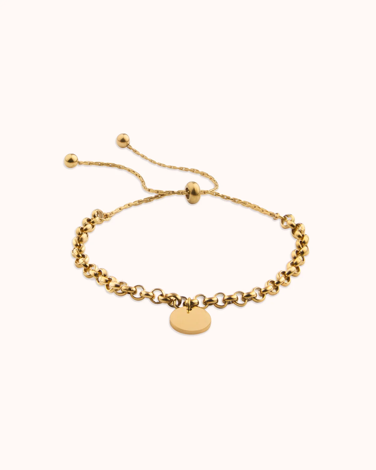 Adjustable Circle Pendant Chain Bracelet - Image 2